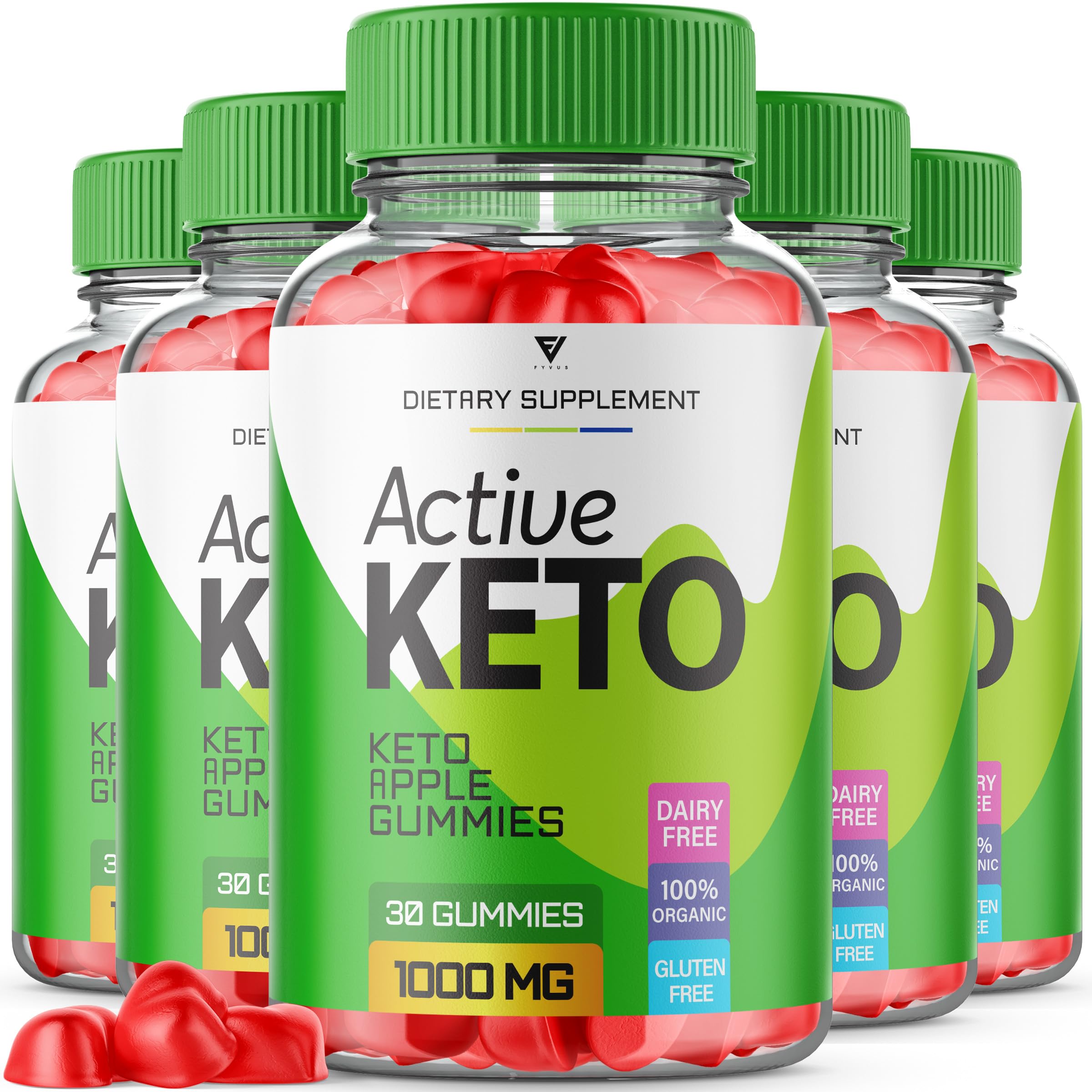 Fyvus (5 Pack) Active Keto Gummies, Active Keto ACV Gummies for Weight Loss 
