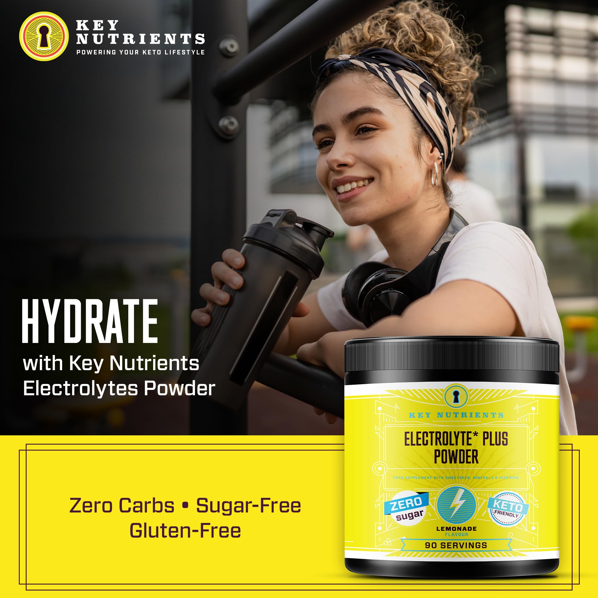 Key Nutrients Electrolytes Hydration Powder - Refreshing Lemonade Drink Mix KEY NUTRIENTS