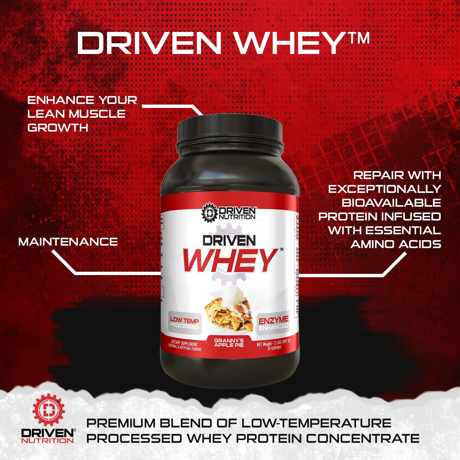 Driven WHEY- Grass Fed Whey Protein Powder: Delicious, Clean Protein Shake Driven Nutrition