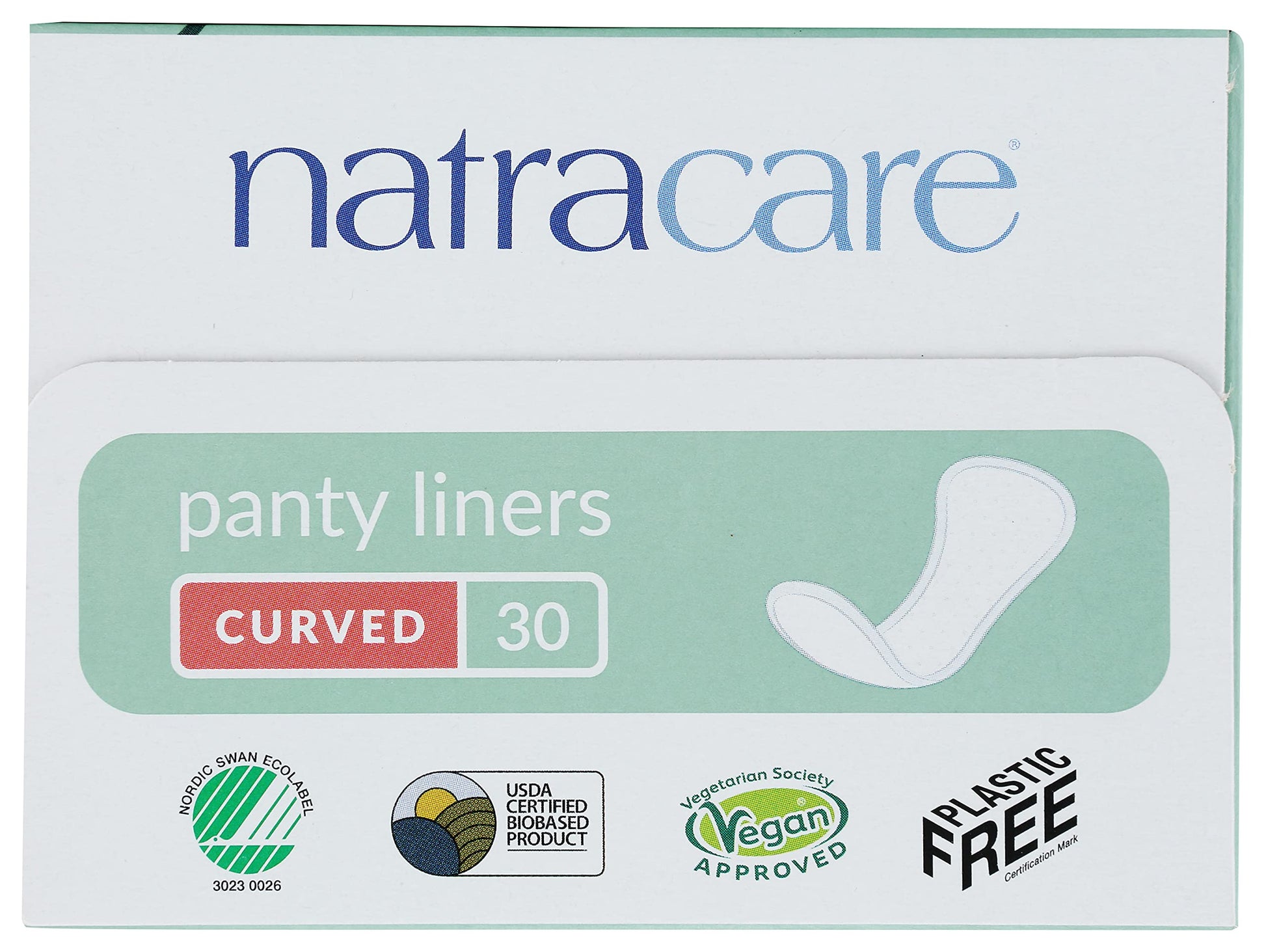 Natracare Natural Organic Curved Panty Liners, with Certified Organic Cotton, Ecologically Certified NATRACARE