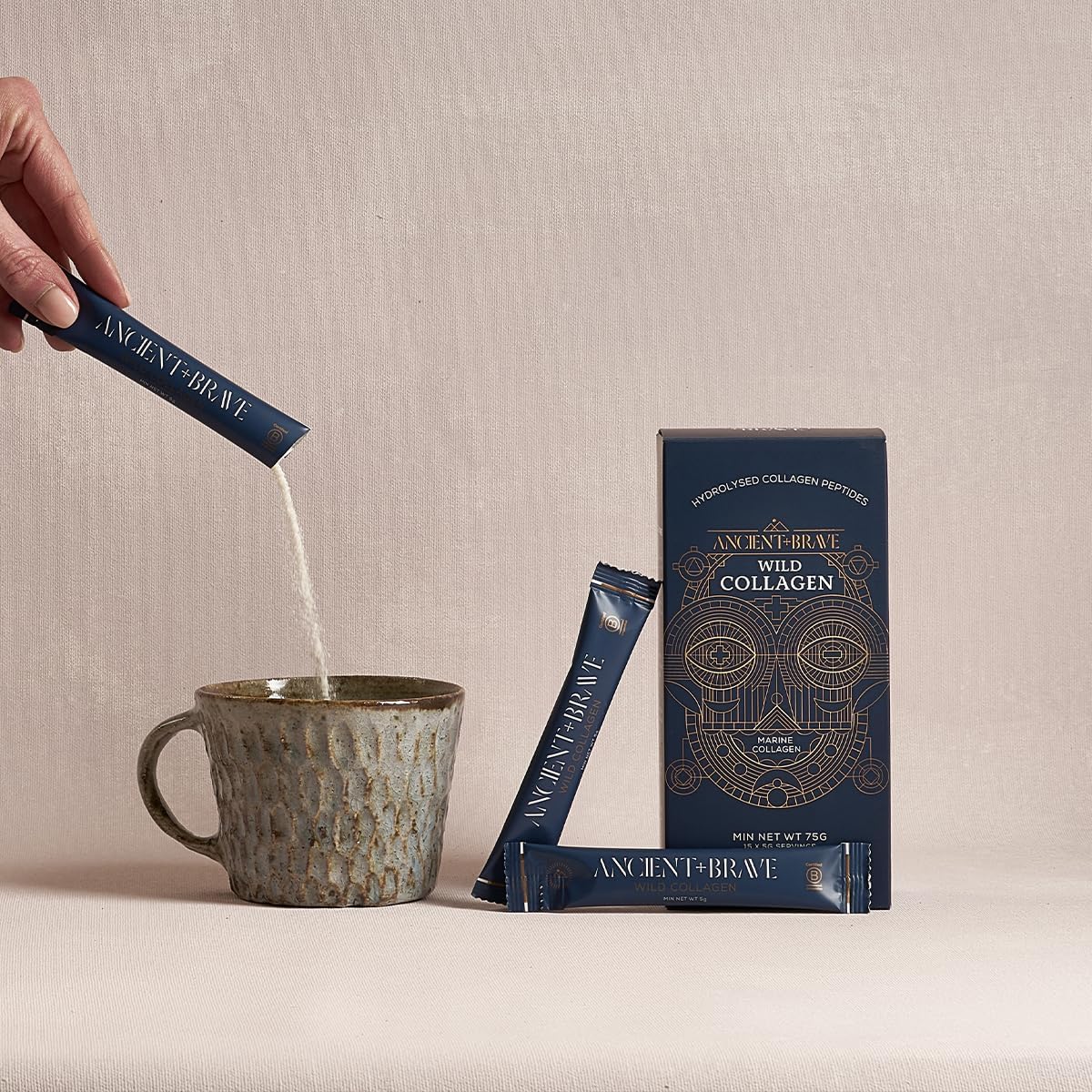 Ancient + Brave Wild Collagen Sachets 15 x 5g - Wild Caught Marine Collagen Powder Ancient + Brave