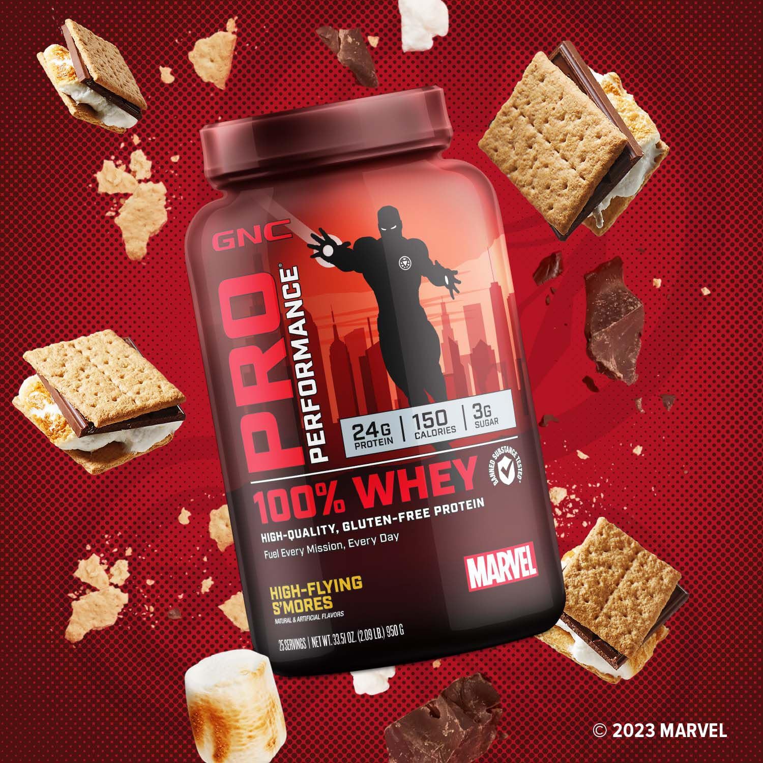 GNC Pro Performance 100% Whey - Marvel: High-Flying S'Mores - 25 Servings GNC
