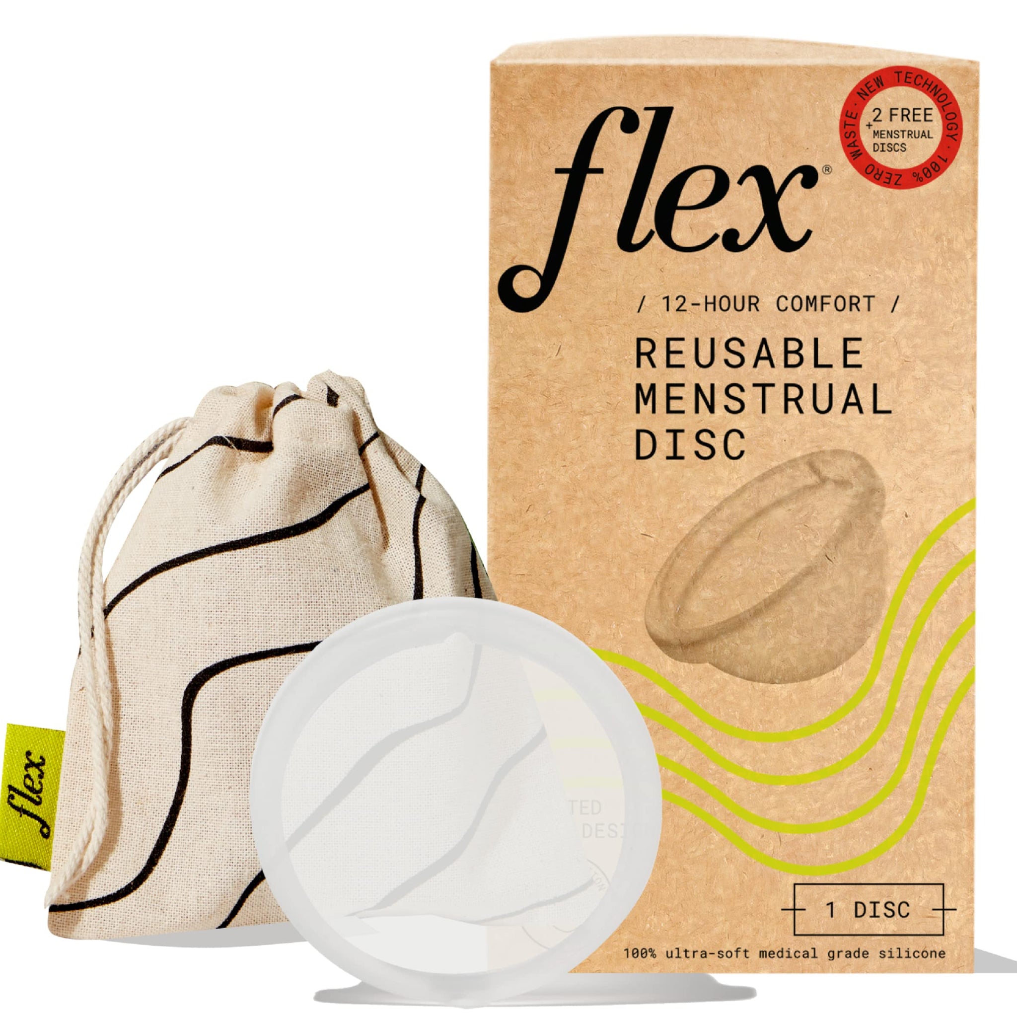 Flex Reusable Disc | Reusable Menstrual Disc | Tampon, Pad, and Cup Alternative | Capacity of 6 Super