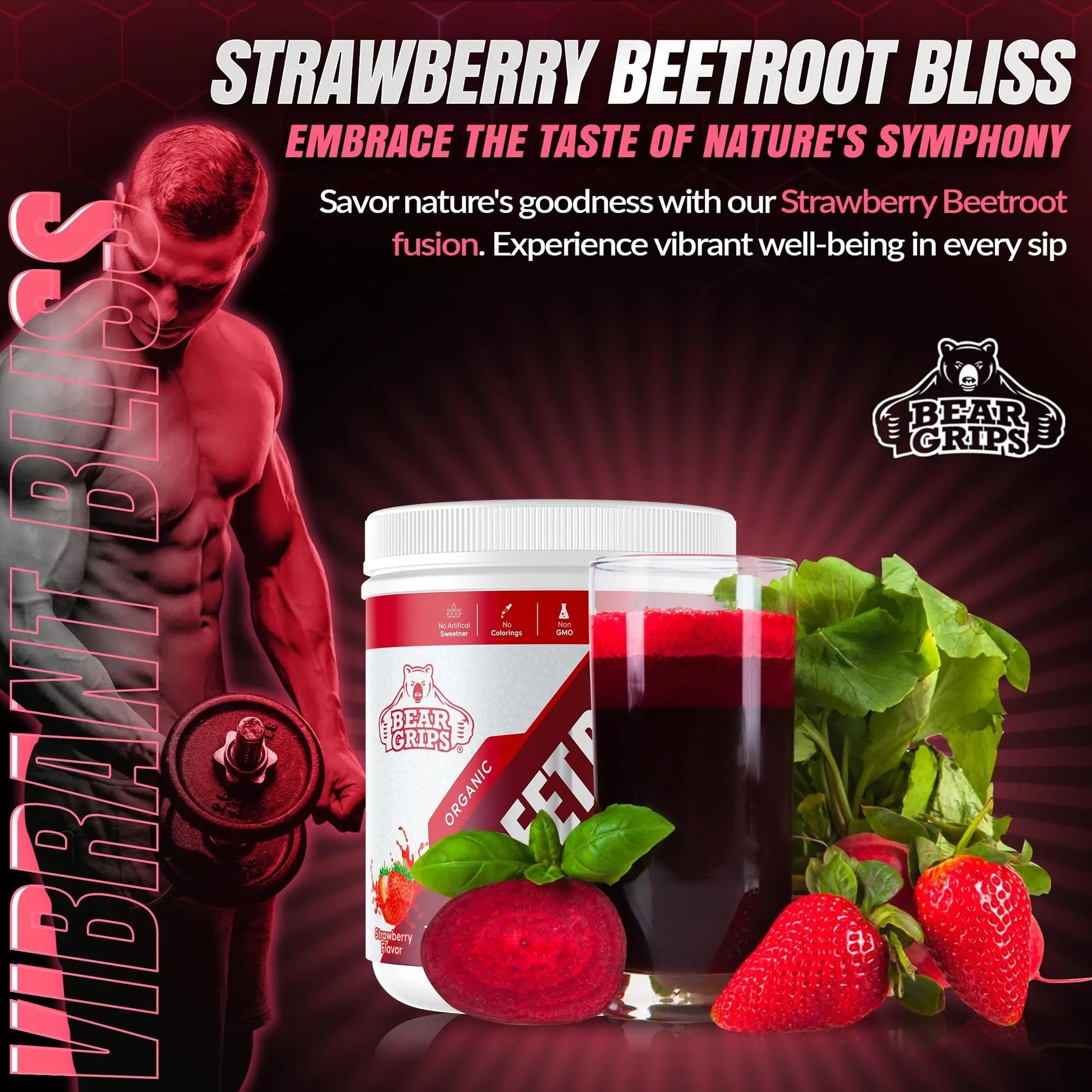 Organic Beet Root Powder - Nitric Oxide Supplement Super Food Beets Supplements Bear Grips