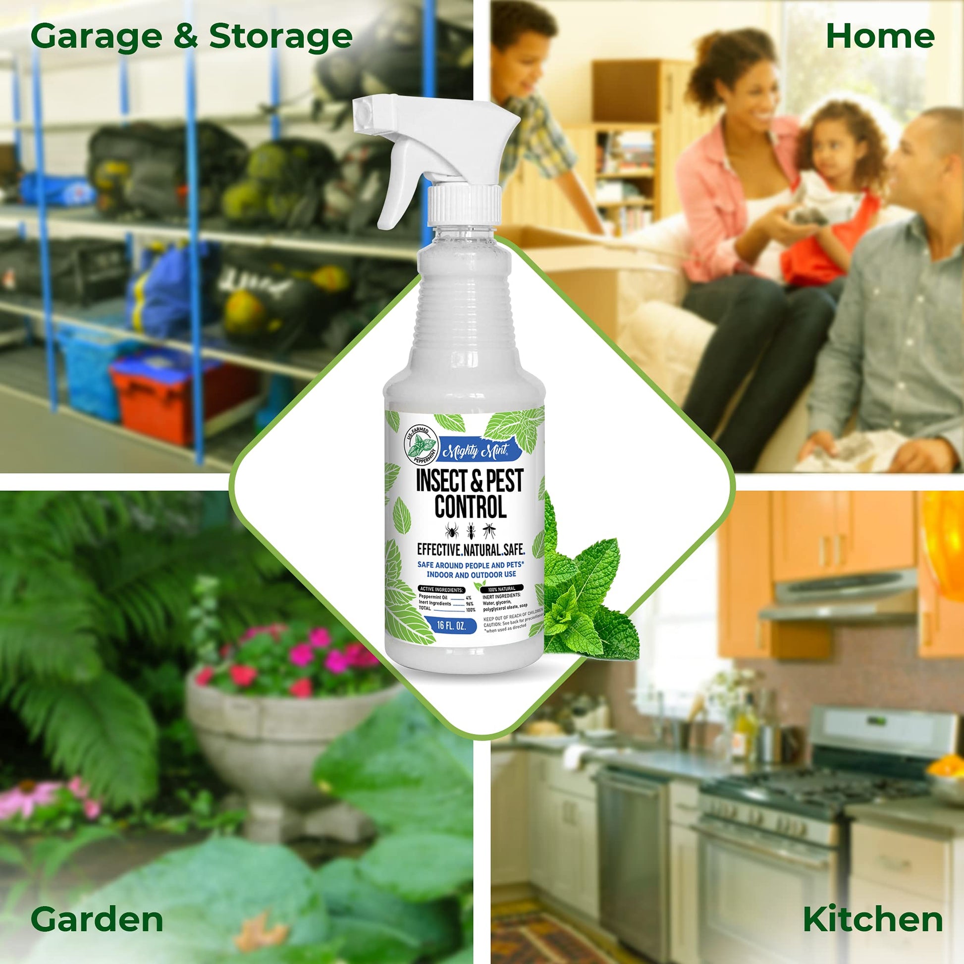 Mighty Mint 16 oz Peppermint Oil Insect & Pest Spray - for Spiders, Ants Mighty Mint