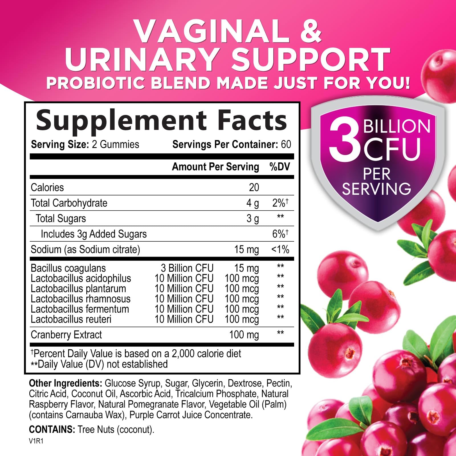 Probiotics for Women + Cranberry - 3 Billion CFU Guaranteed & 6 Vegan Strains for Women's Hello Lovely!