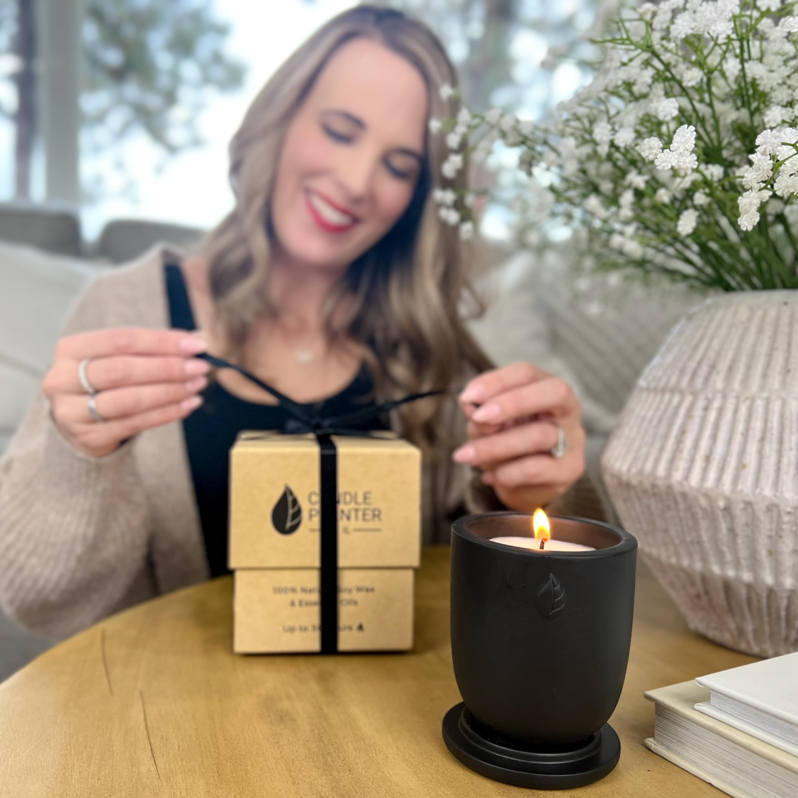 CandlePlanter Concrete Cement Candle Planter - Candles for Home Scented, Soy Candles CANDLEPLANTER