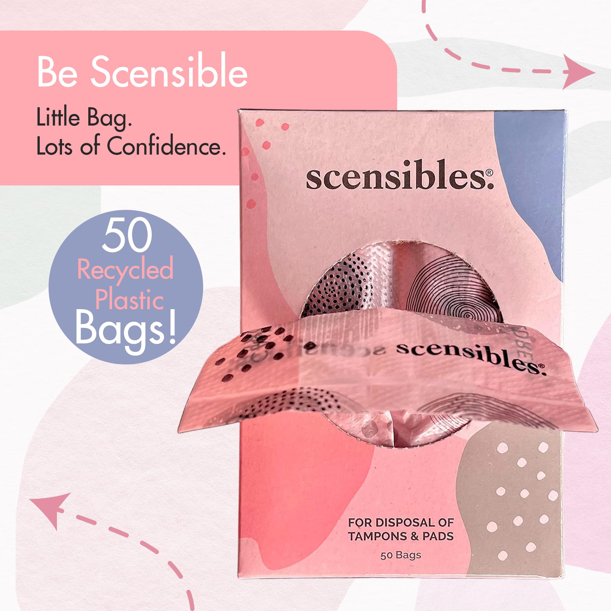 Scensibles Personal Care Disposal Bags (50 Count) - For Tampons, Pads, Liners, Condoms & More SCENSIBLES