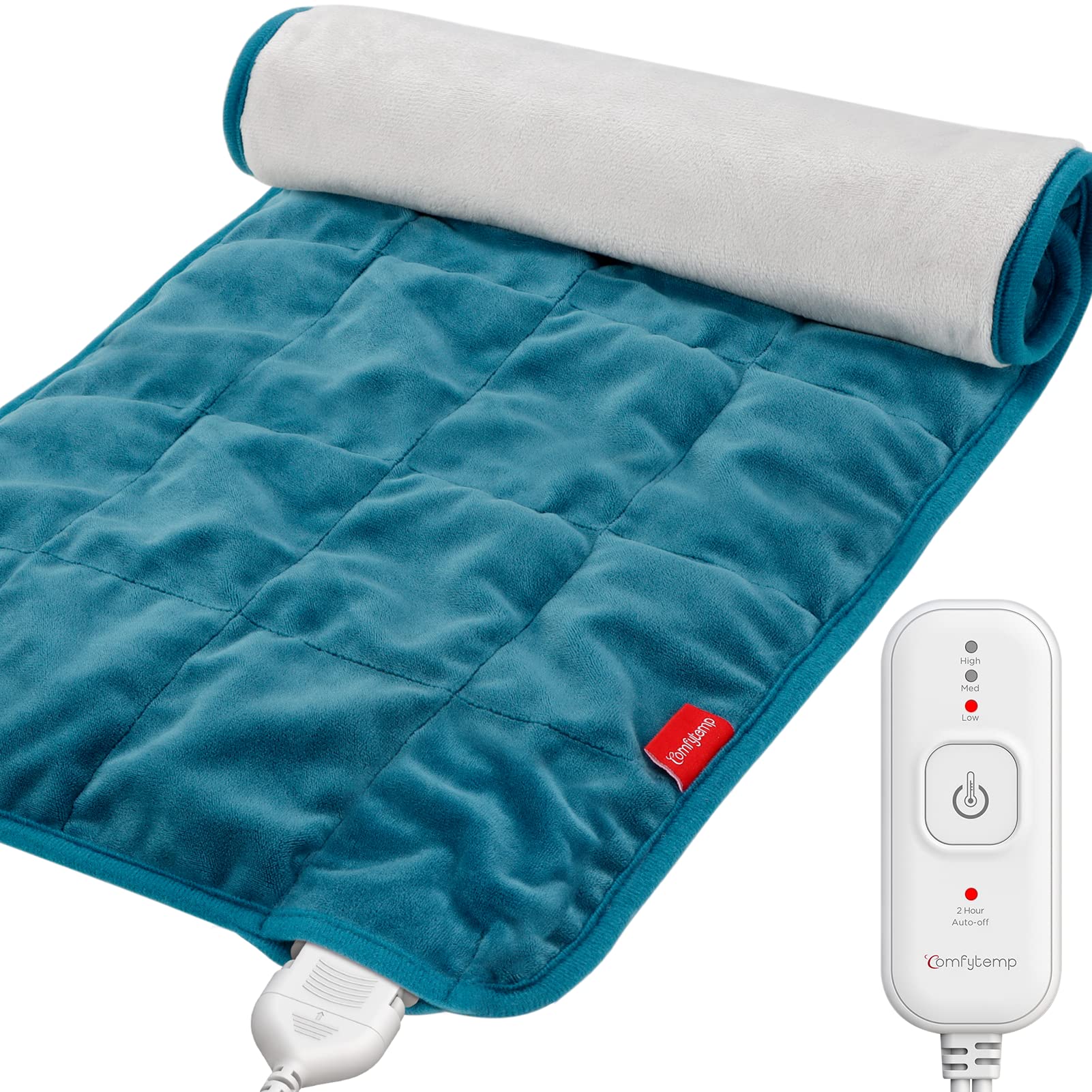 Comfytemp Full Weighted Heating Pad for Back Pain & Cramps Relief, 2.2lb Large Electric 