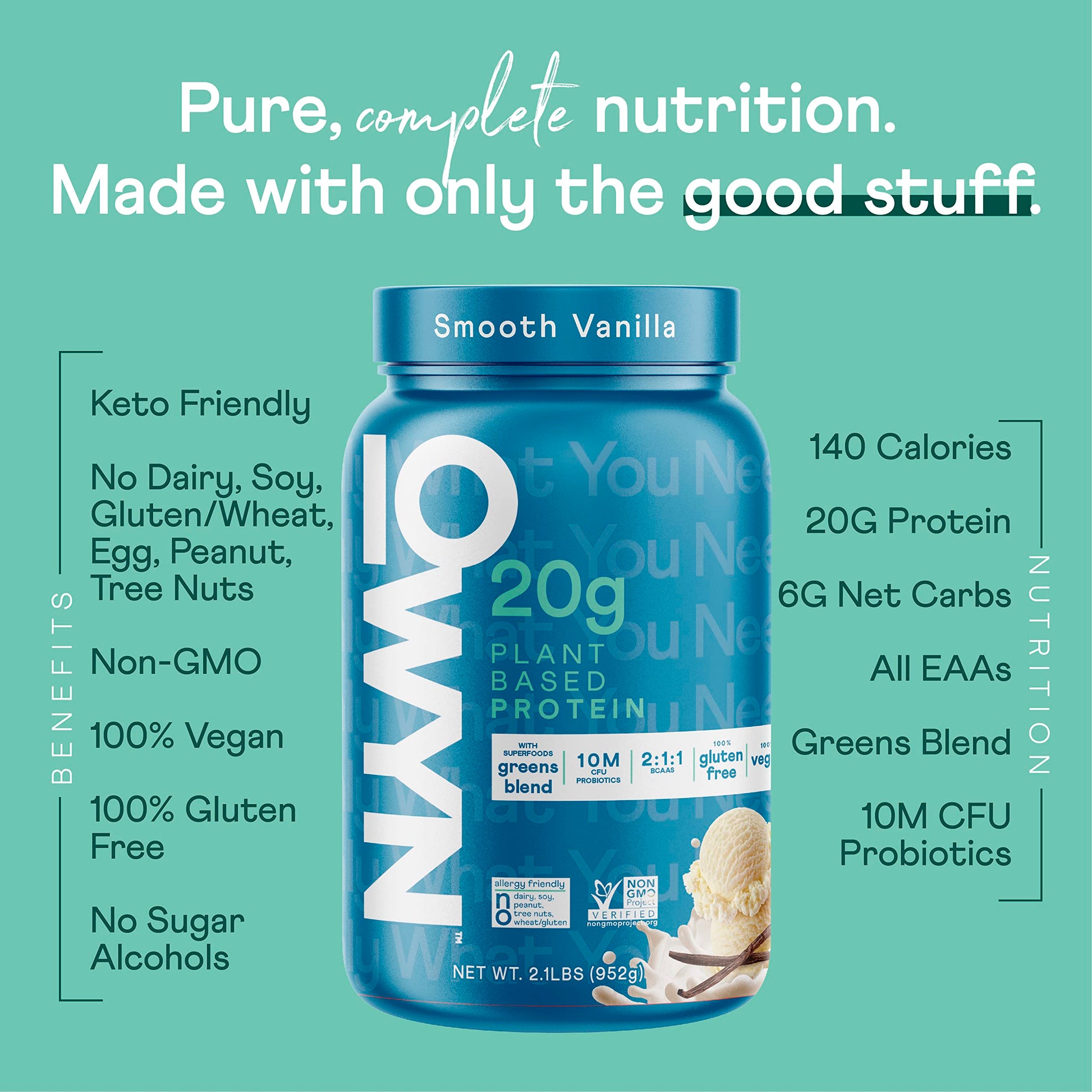 OWYN Only What You Need Plant Based Protein Powder with 20g Protein, Probiotics OWYN Only What You Need