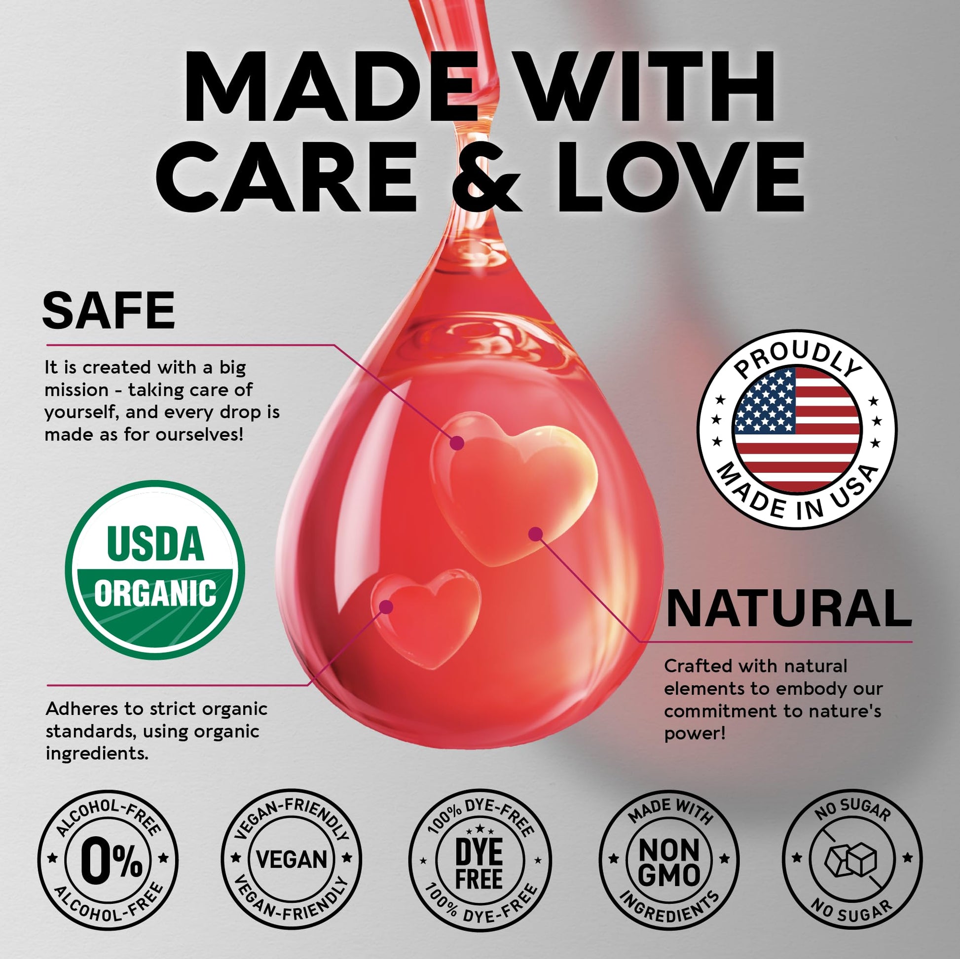 USDA Organic Vitamin B Complex Liquid Drops - 8-in-1 B Complex Vitamins: B1, B2, B3, B5 NUTRAHARMONY