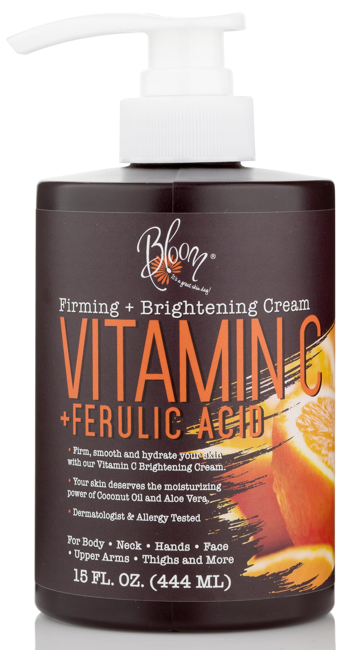 BLOOM Vitamin C Cream Body Lotion & Face Moisturizer W/Coconut Oil | Natural Skin Care BLOOM IT'S A GREAT SKIN DAY!