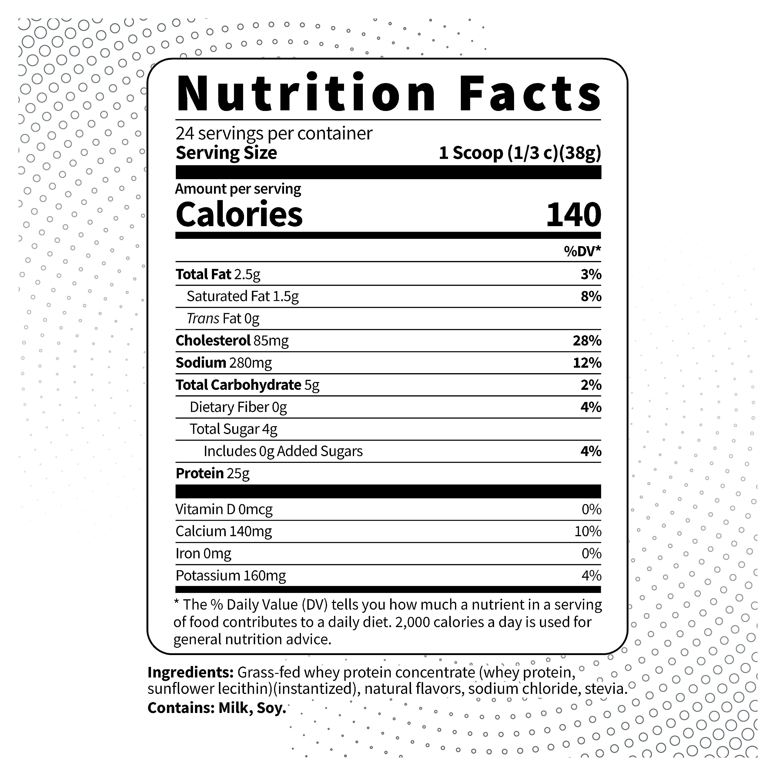 Type Zero Grass Fed Whey Protein Concentrate Powder (Vanilla, 2LBS) - Gluten Free Type Zero