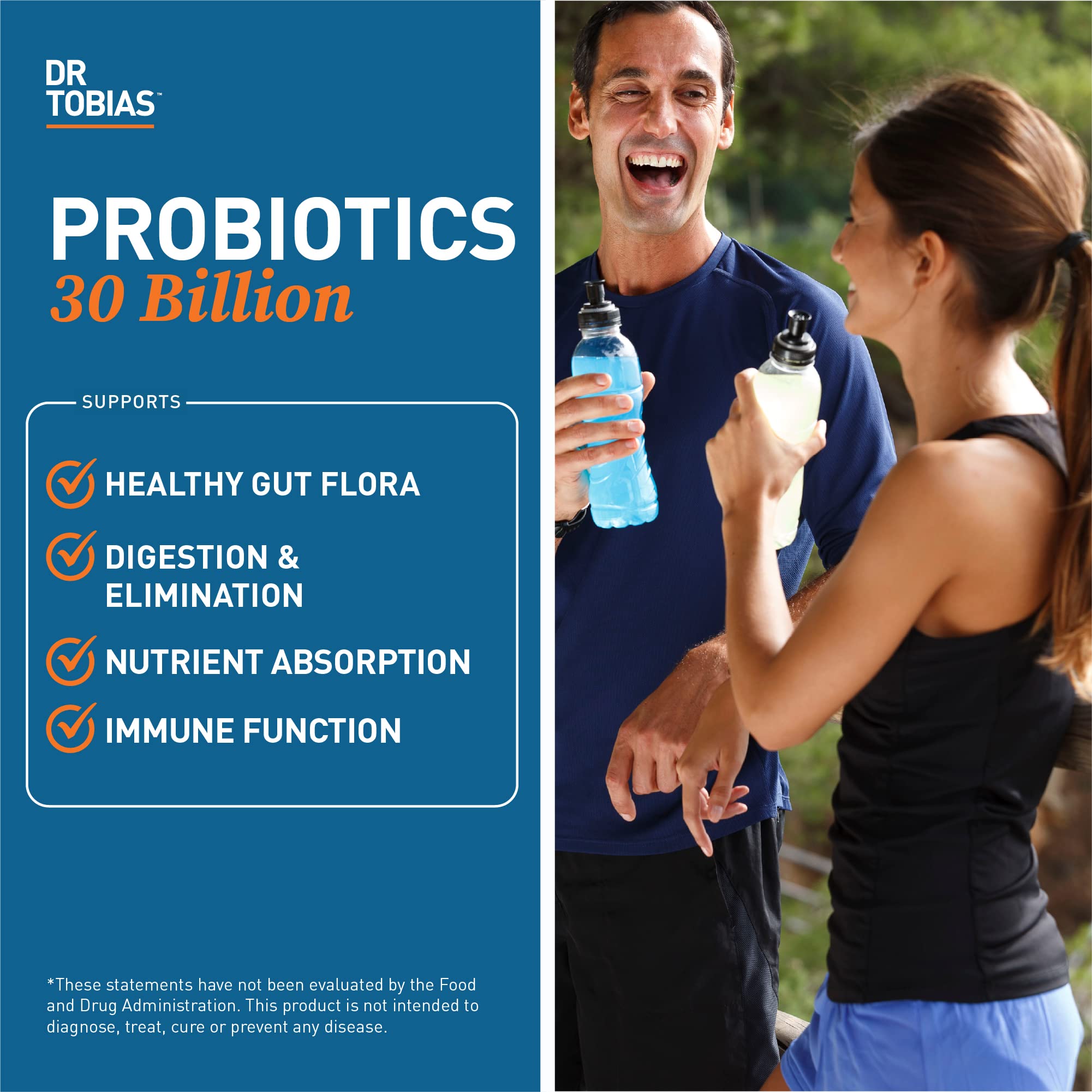 Dr. Tobias Probiotics 30 Billion, 10 Strains, 30 Billion CFU's, Targeted Release Probiotics Dr. Tobias