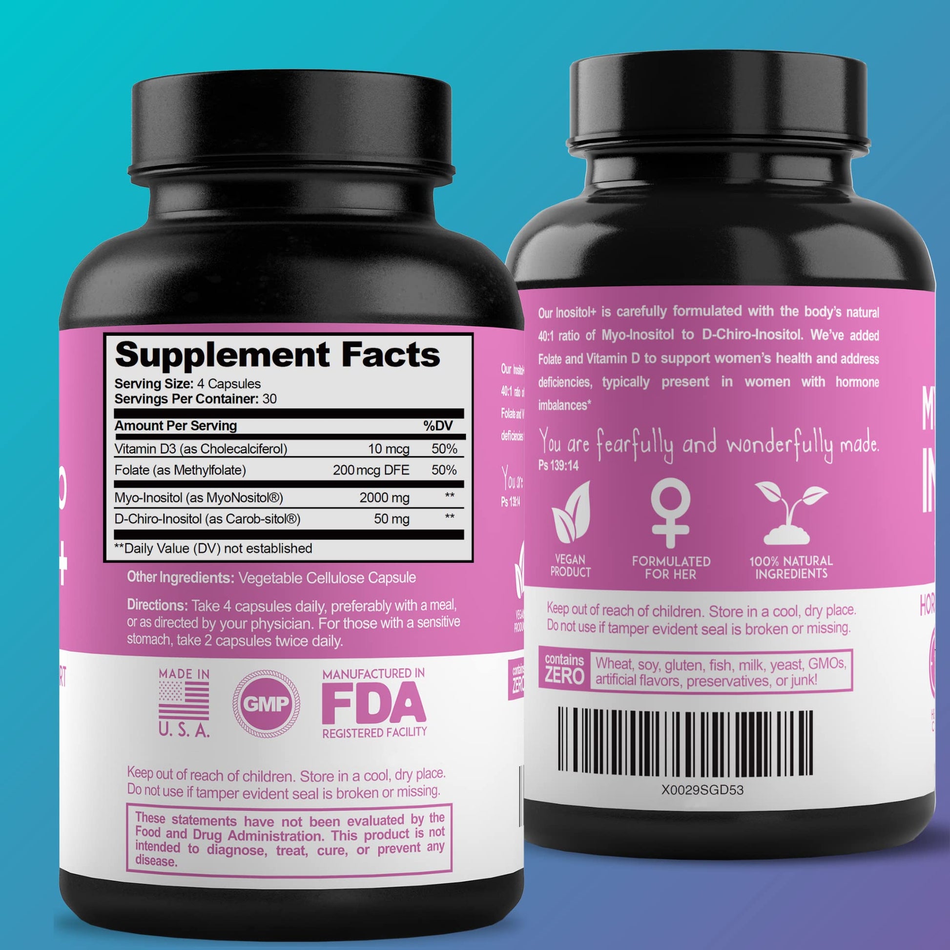 Premium Inositol Supplement Bundle - Myo-Inositol and D-Chiro Inositol Plus Folate Optify