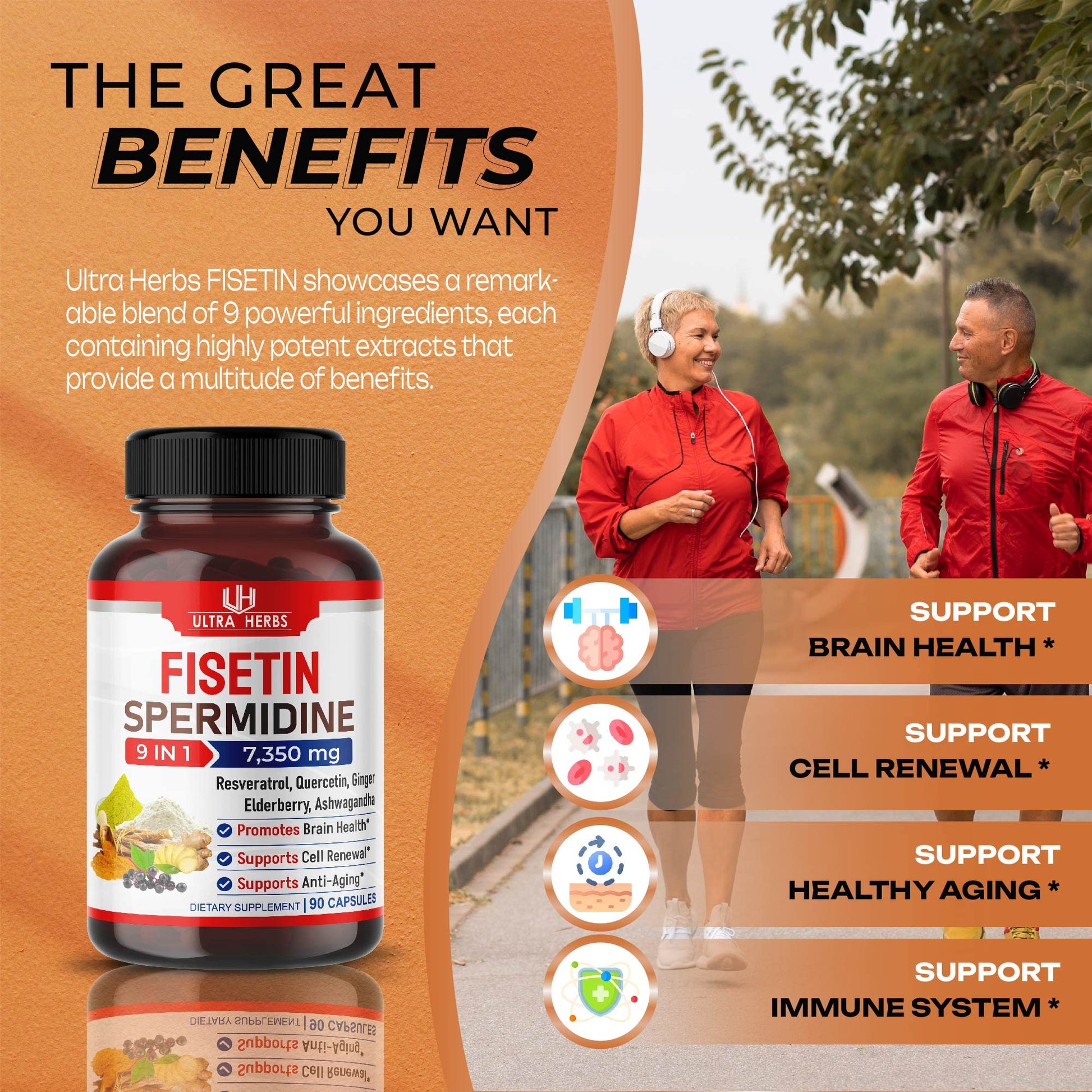 Ultra Fisetin Supplements Complex 7350mg Resveratrol 1000mg Quercetin 200mg ULTRA HERBS