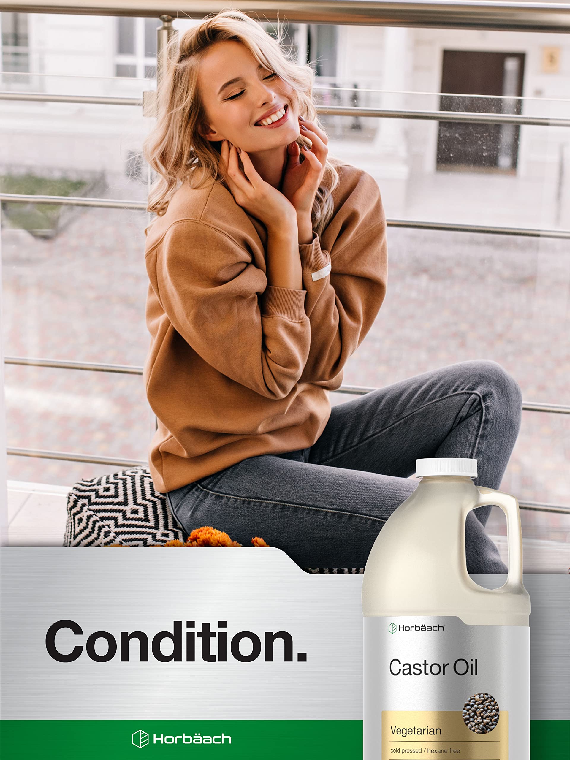 Castor Oil 64oz | for Hair Health, Eyelashes & Eyebrows | Hexane Free & Cold Pressed Horbäach