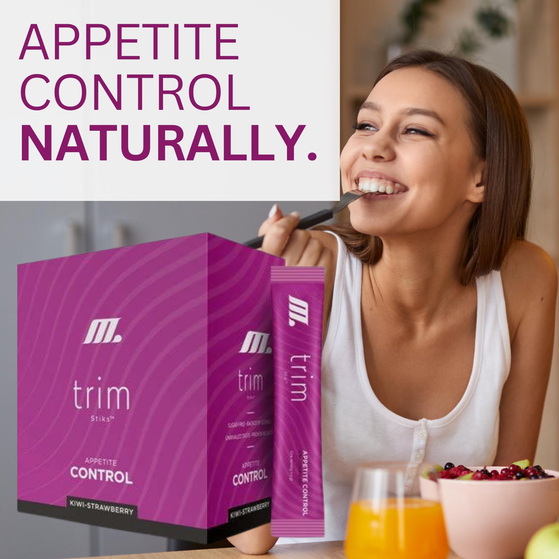 TRIM Stik, Appetite Control, Delicious Kiwi Strawberry beverage, low-calorie, 30 ct Youngevity