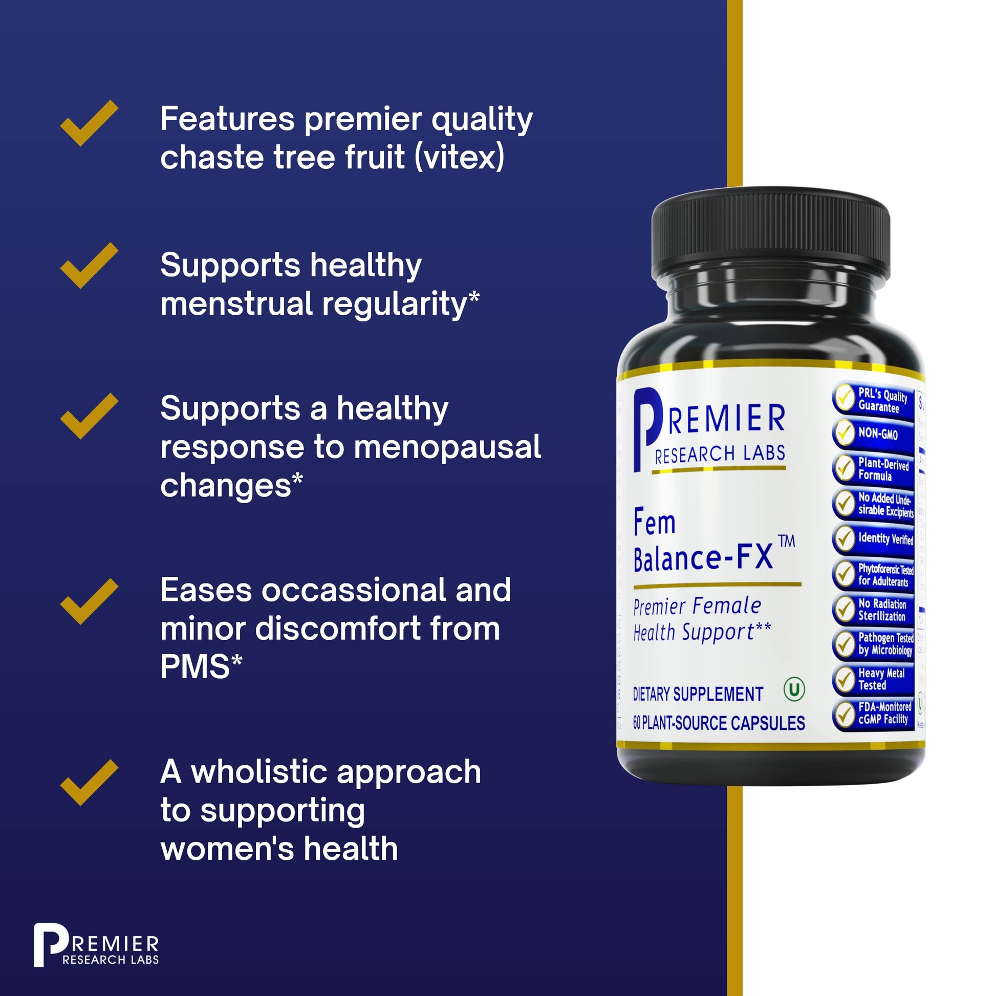 Premier Research Labs Fem Balance-FX - Supports Menstrual Cycles & Regularity - with Chaste Tree Fruit Premier Research Labs