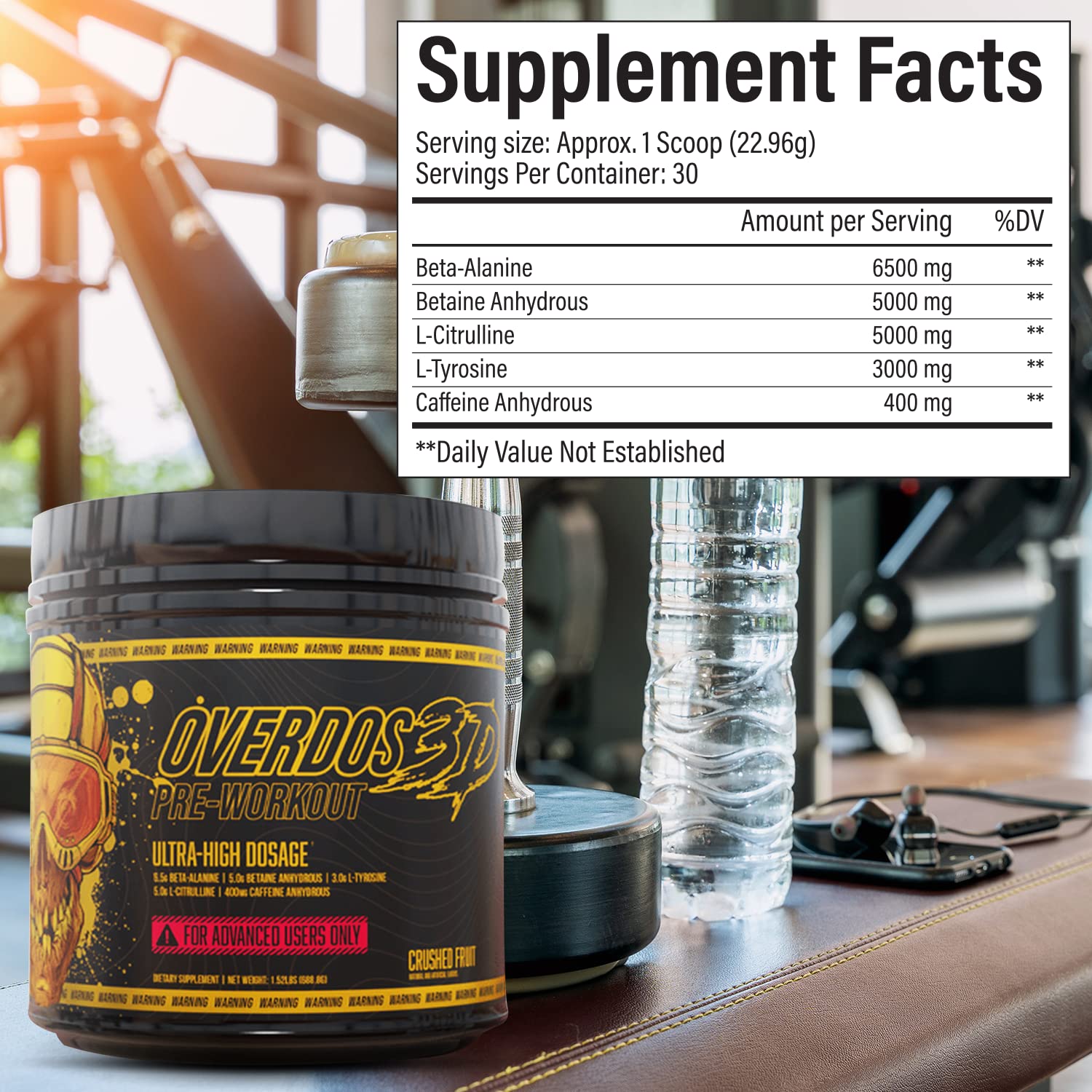 OVERDOS3D Pre-Workout Powder | Ultra-High Dosage | for Advanced Users ONLY Heath Secret