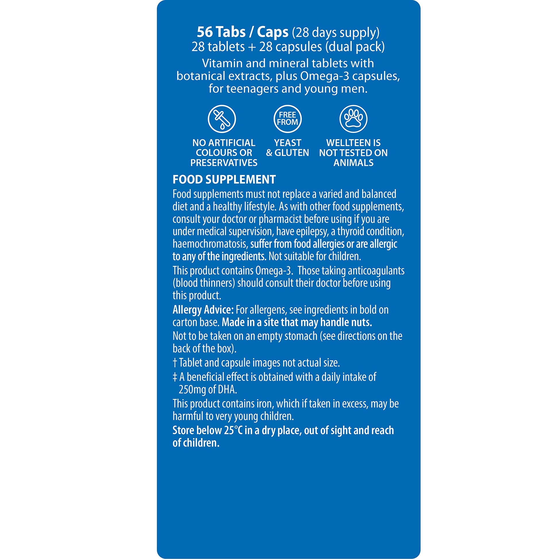 Vitabiotics Wellteen Him Plus Tablets/Capsules, 56 Count (Pack of 1) Wellteen