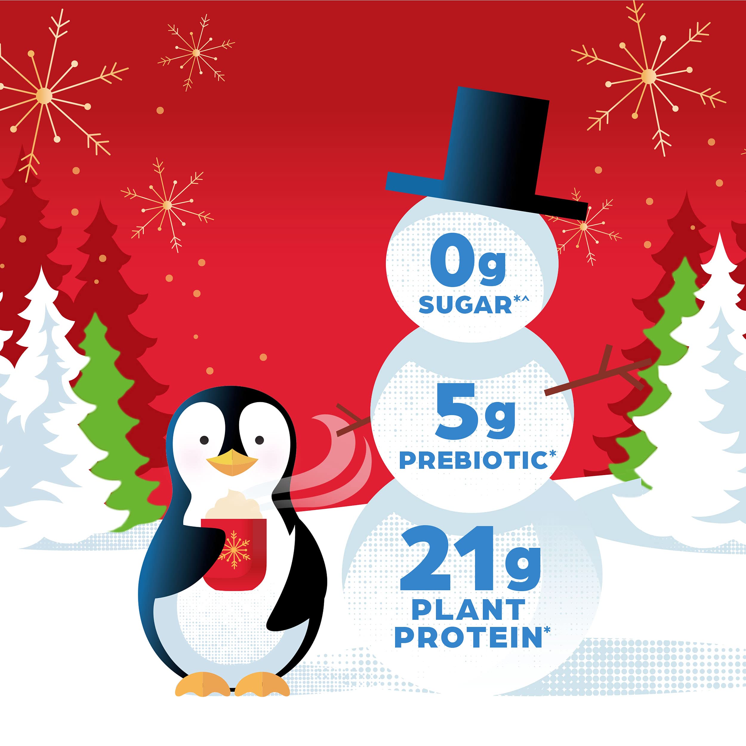 Orgain Organic Vegan Protein Powder, Peppermint Hot Cocoa Seasonal Holiday Flavor Orgain