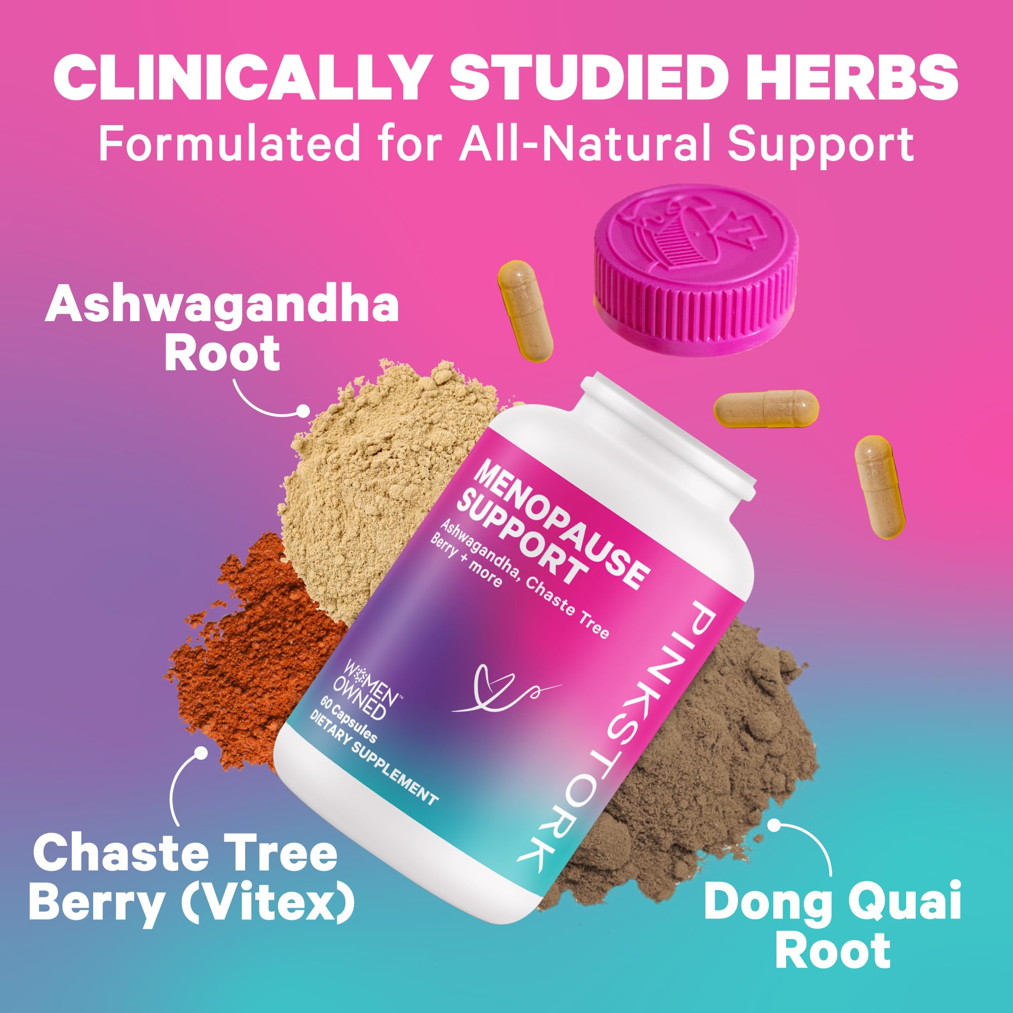 Pink Stork Menopause Supplement & Progesterone Cream for Women to Support Hormone Balance Pink Stork