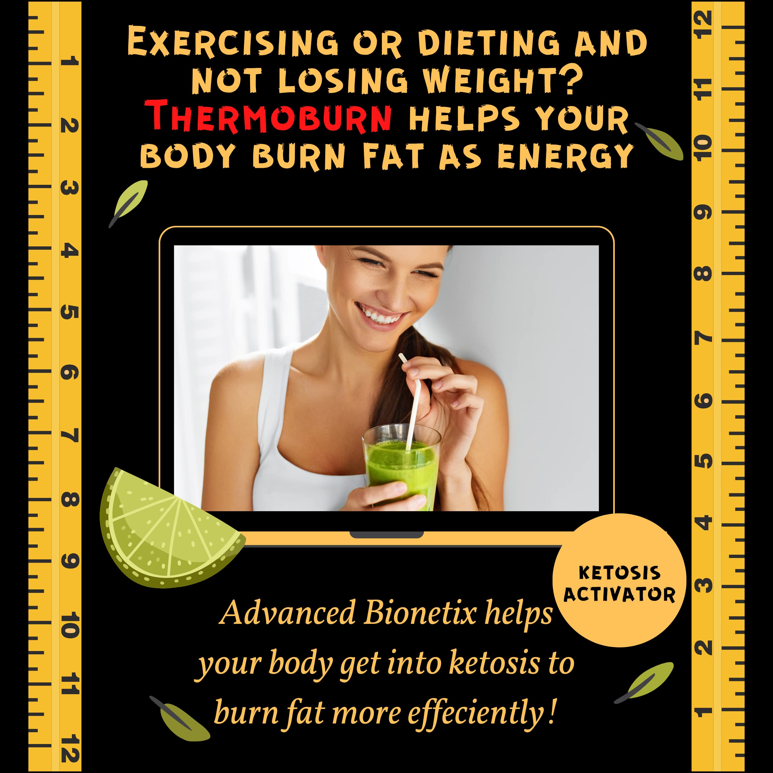 ThermoBurn™ Ketosis Activator Keto Pills + Apple Cider Vinegar Capsules Fat Burner Advanced Bionetix