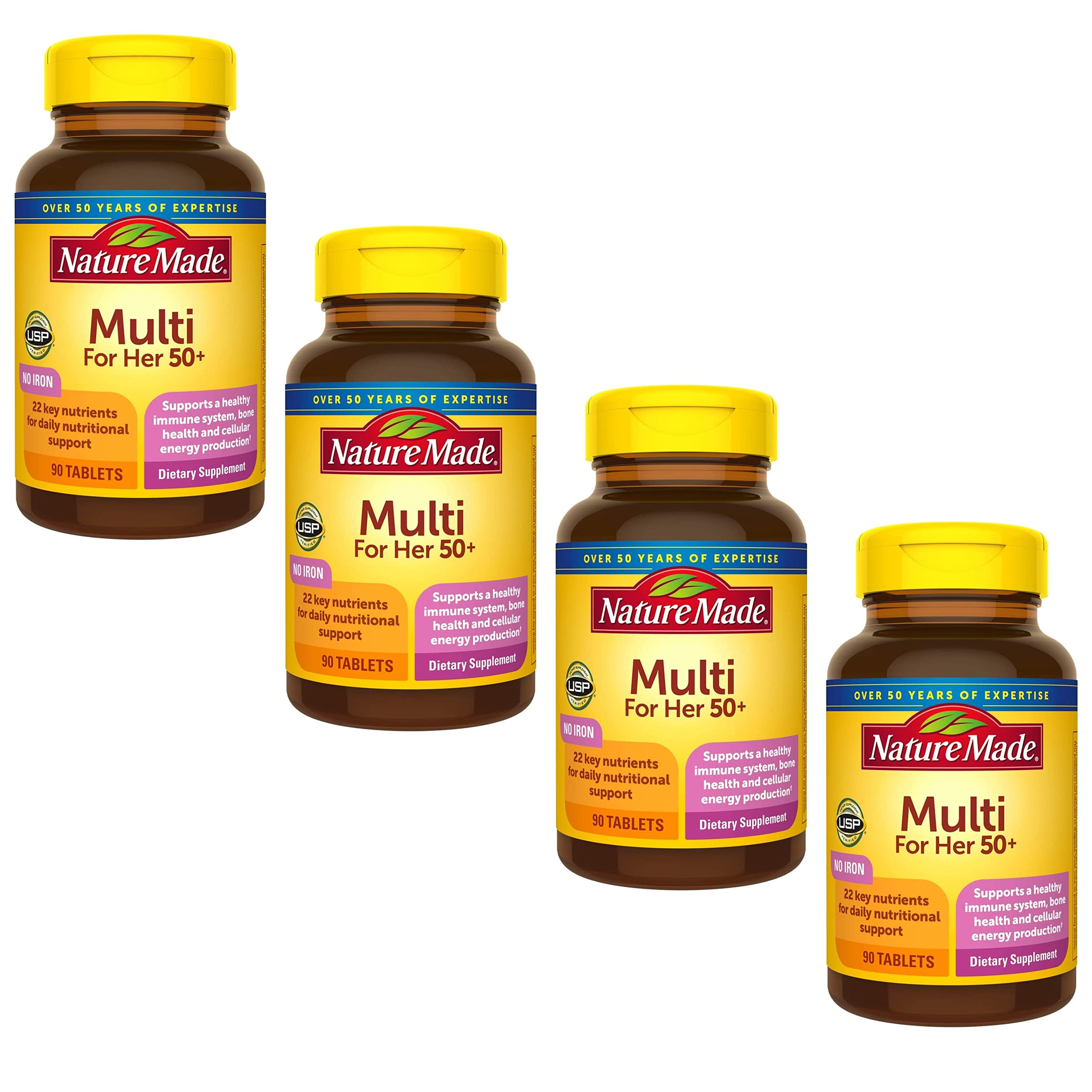 Nature Made Multi for Her 50+ Vitamin/Mineral Tablets 90 ea (Pack of 4)
