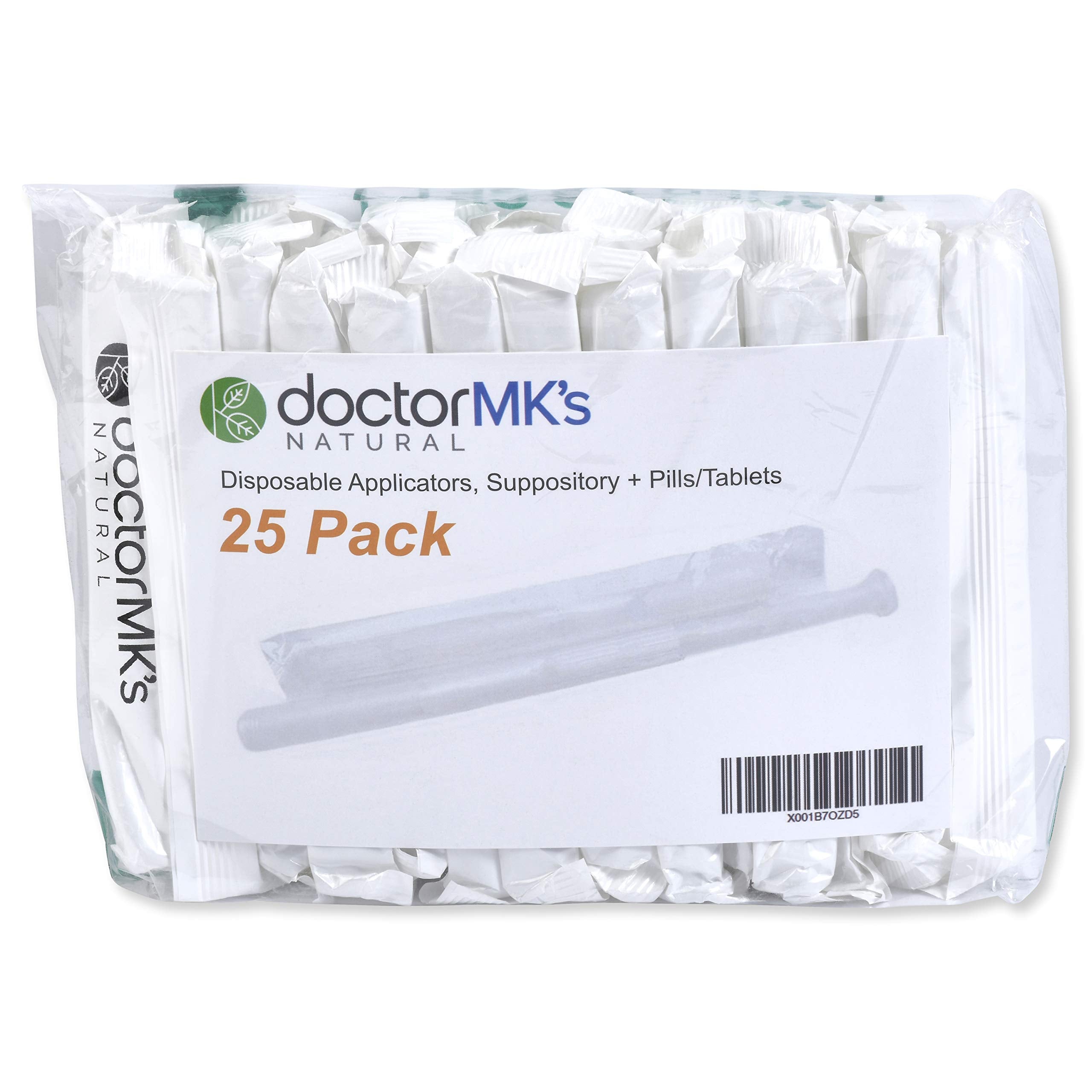 Suppository Applicators (25-Pack), Fits Most Suppositories, Pills and Tablets, Individually Wrapped