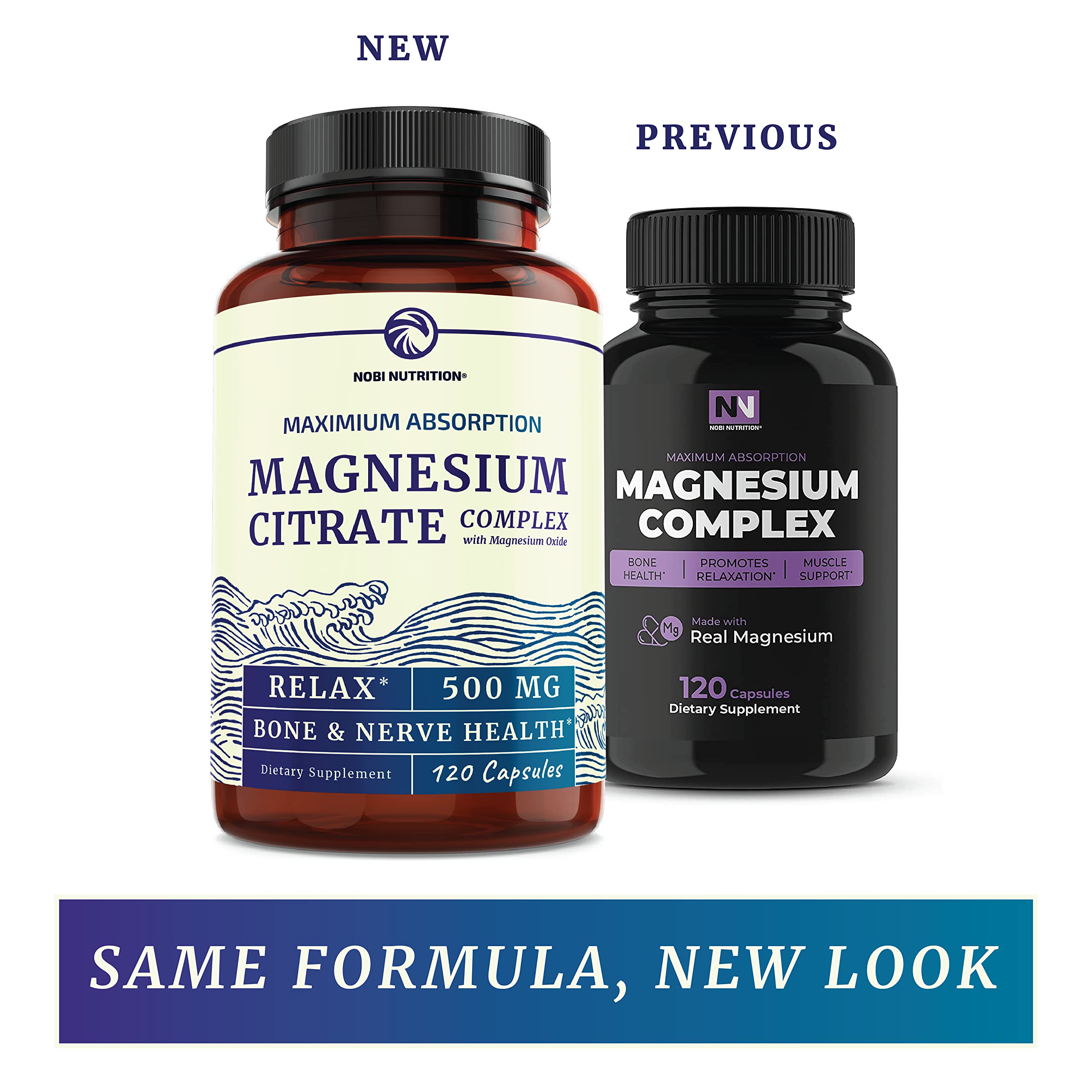 Magnesium Citrate Complex 500 MG for Calm, Relaxation, Constipation & Digestion Nobi Nutrition