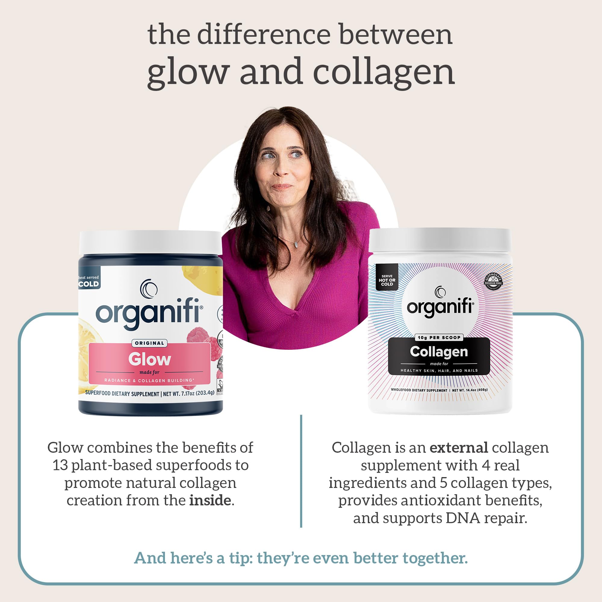 Organifi Unflavored Collagen Powder - Supports Stronger Skin, Nail, and Hair, 40 Servings Organifi