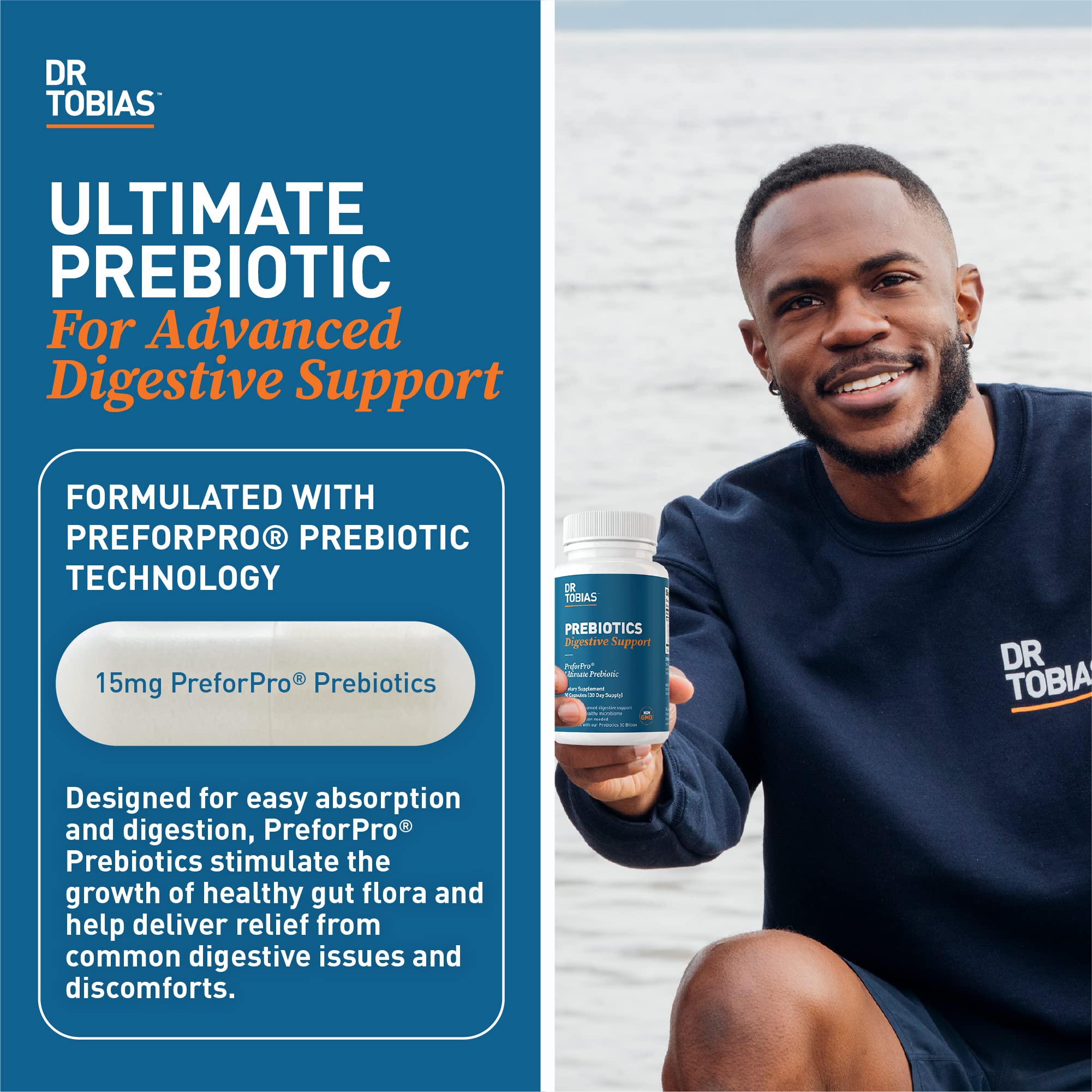 Dr. Tobias Prebiotics, Supports Digestion & Gut Health, Feed Good Probiotic Bacteria Dr. Tobias