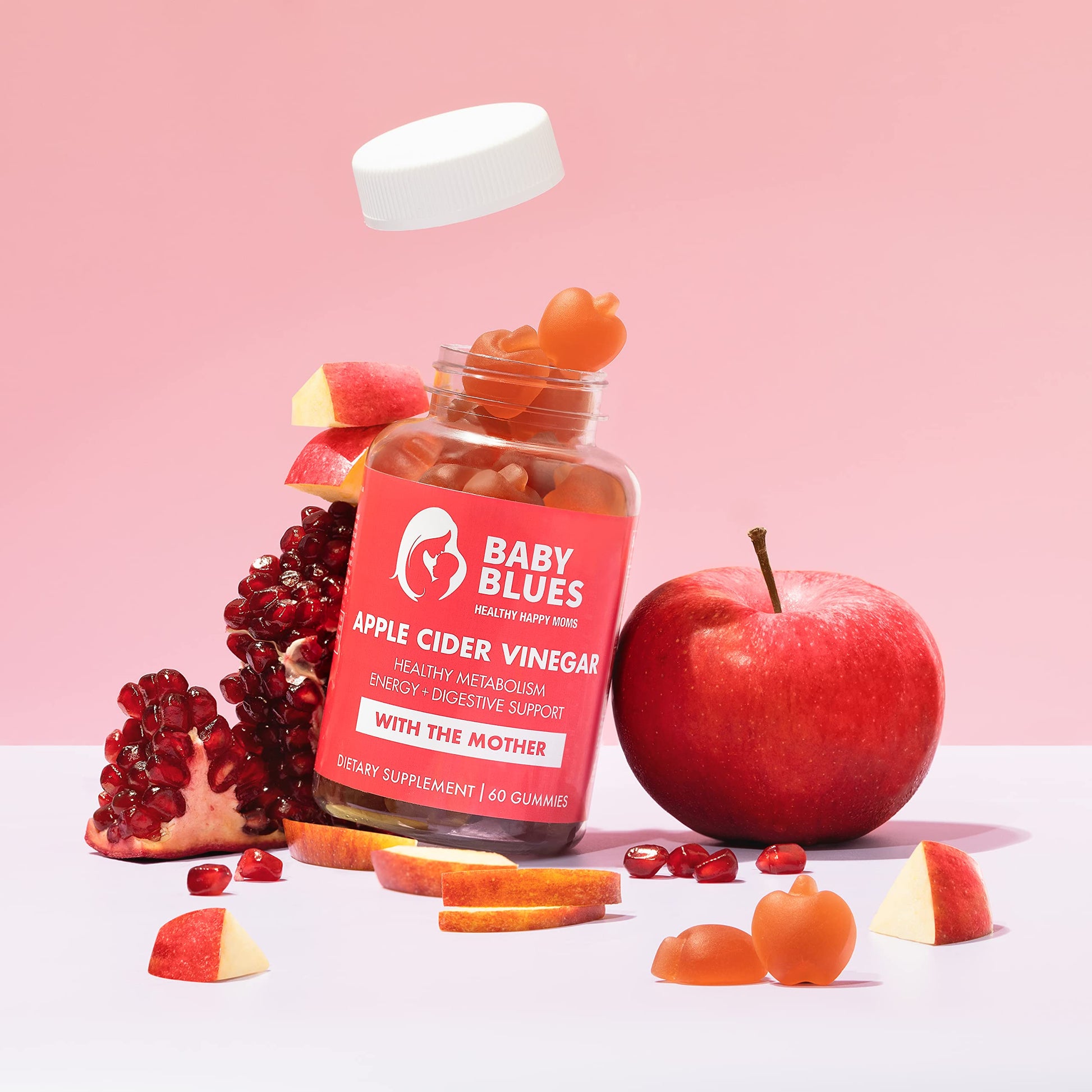 Baby Blues Apple Cider Vinegar Gummies - Vegan, Non-GMO & Gluten-Free, Postpartum Dietary Supplement Baby Blues