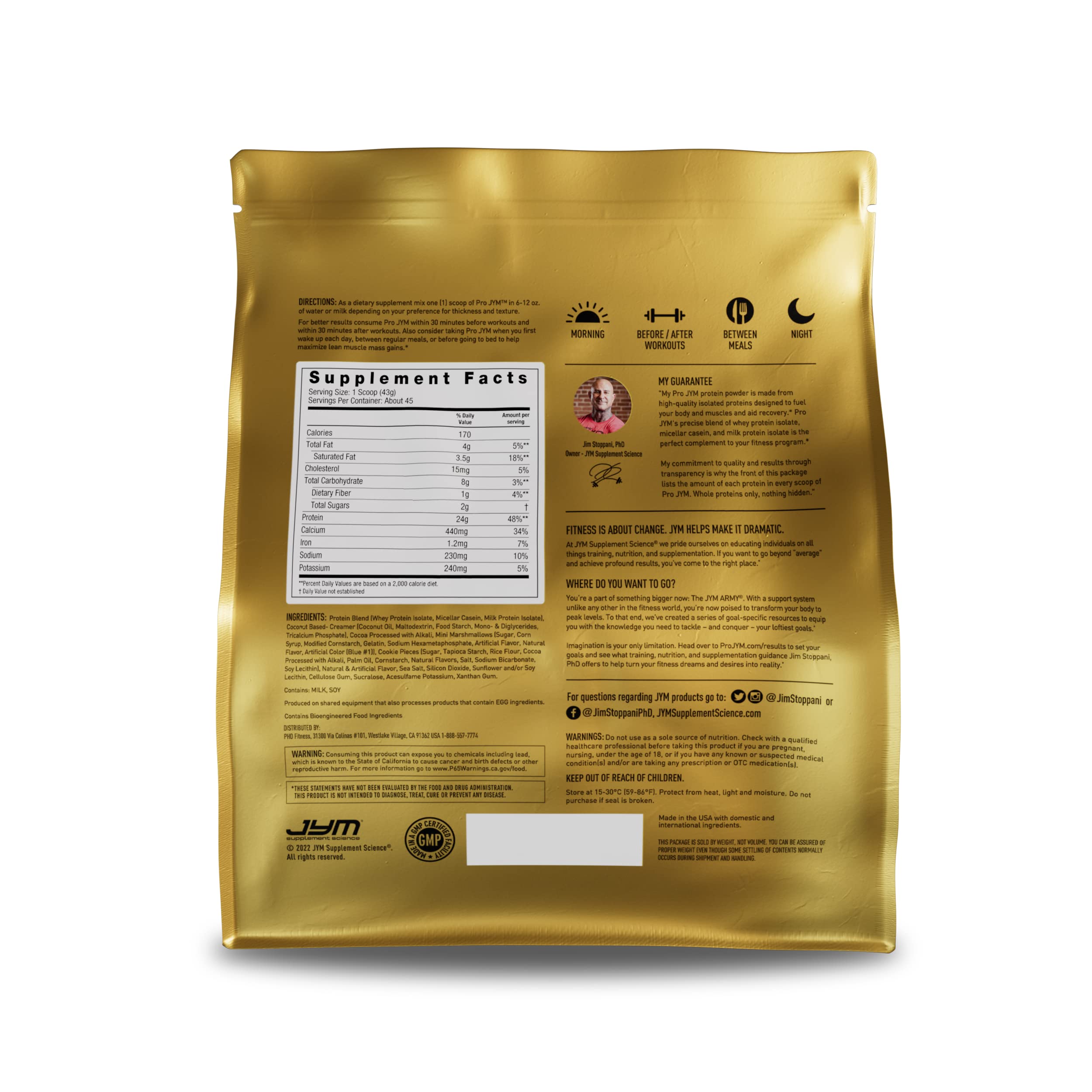 Pro JYM Protein Powder - Egg White, Milk, Whey Protein Isolates & Micellar Casein JYM Supplement Science