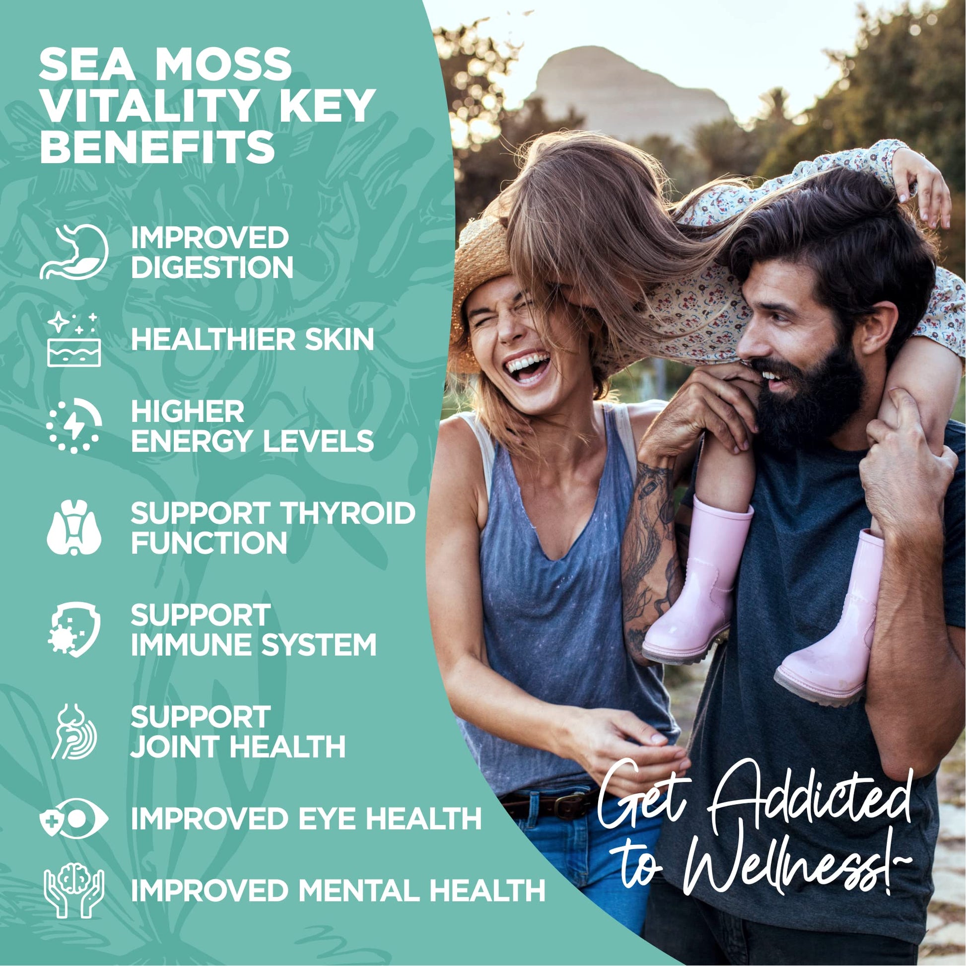 HerbaMe Organic Irish Sea Moss with Bladderwrack, Burdock Root & Black Pepper Extract HerbaMe