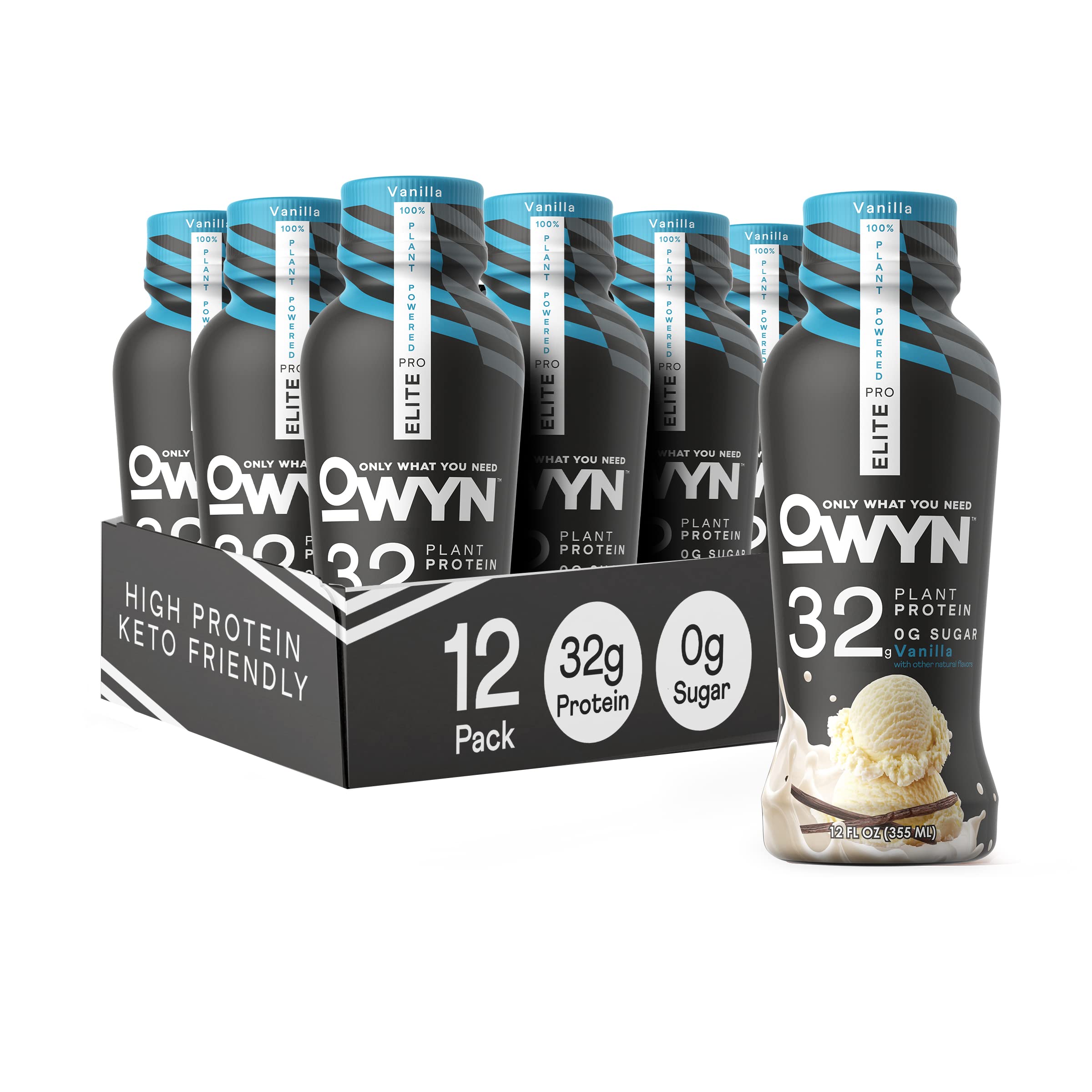 OWYN Only What You Need Pro Elite Vegan Plant Based High Protein Shake, Vanilla