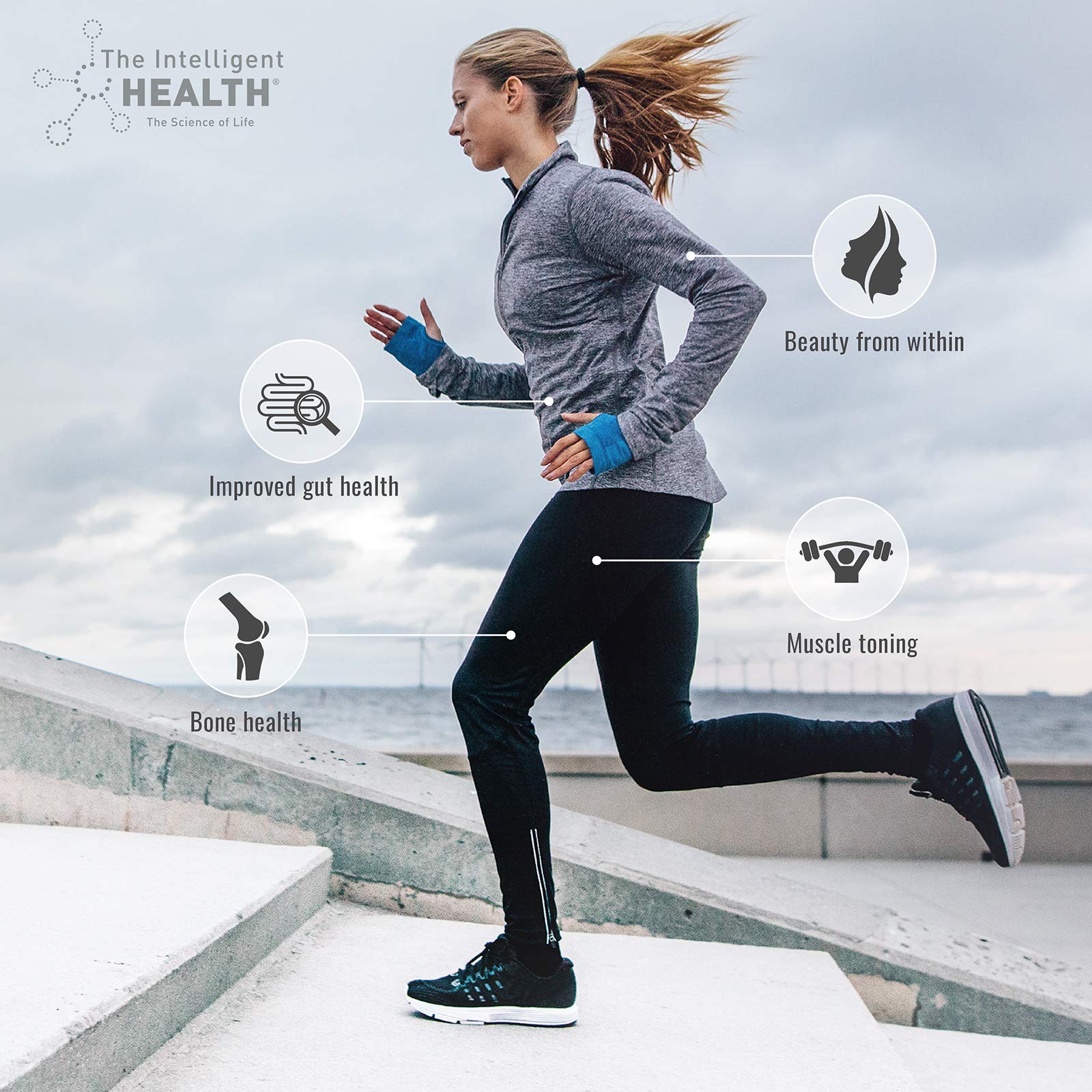 Hydrolysed Collagen Powder (Bovine) - High Protein Grass Fed Unflavoured Peptides The Intelligent Health