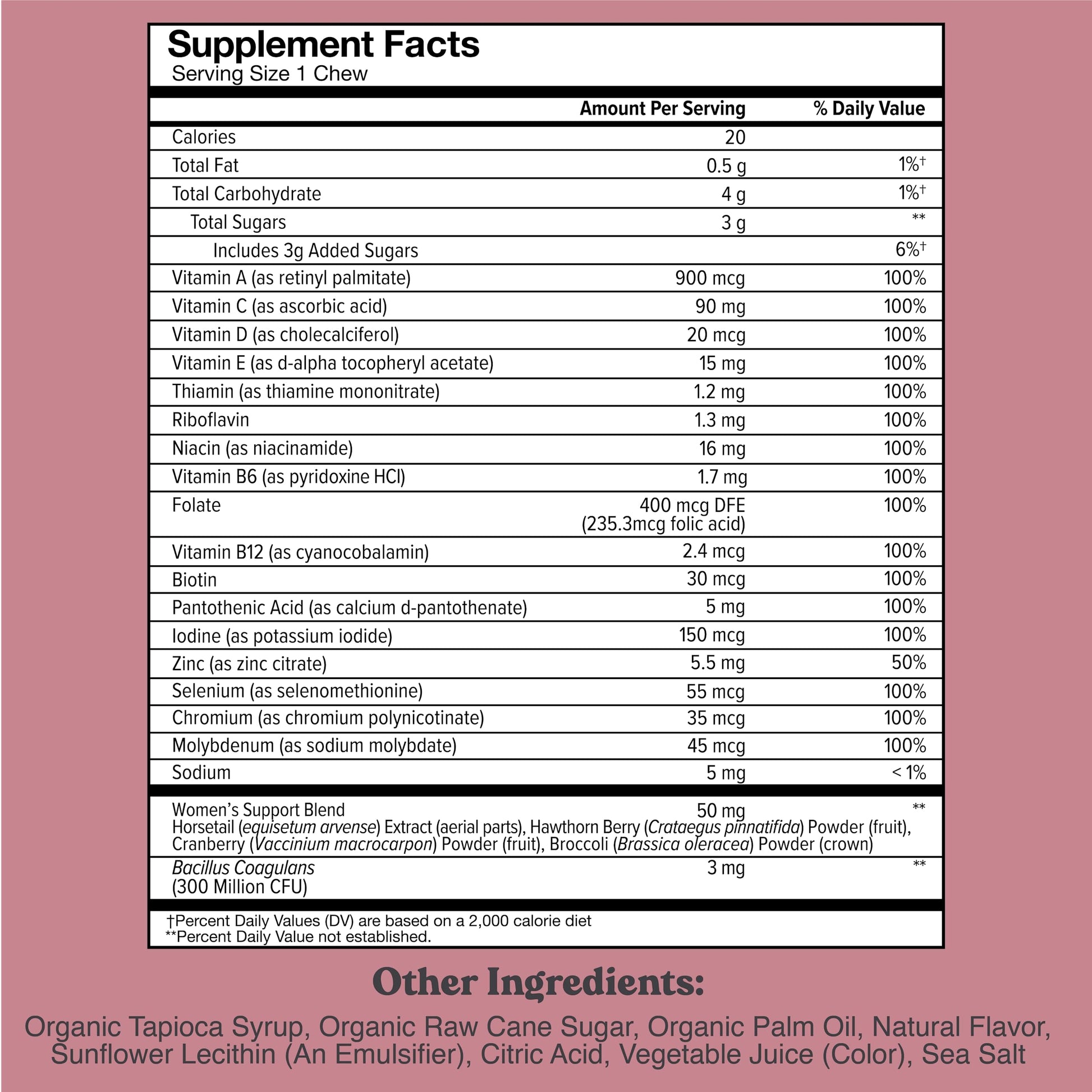 Chewsy Women's Multivitamin Chews, Immune & Energy Support, Vitamins C, B12, A, D, E CHEWSY