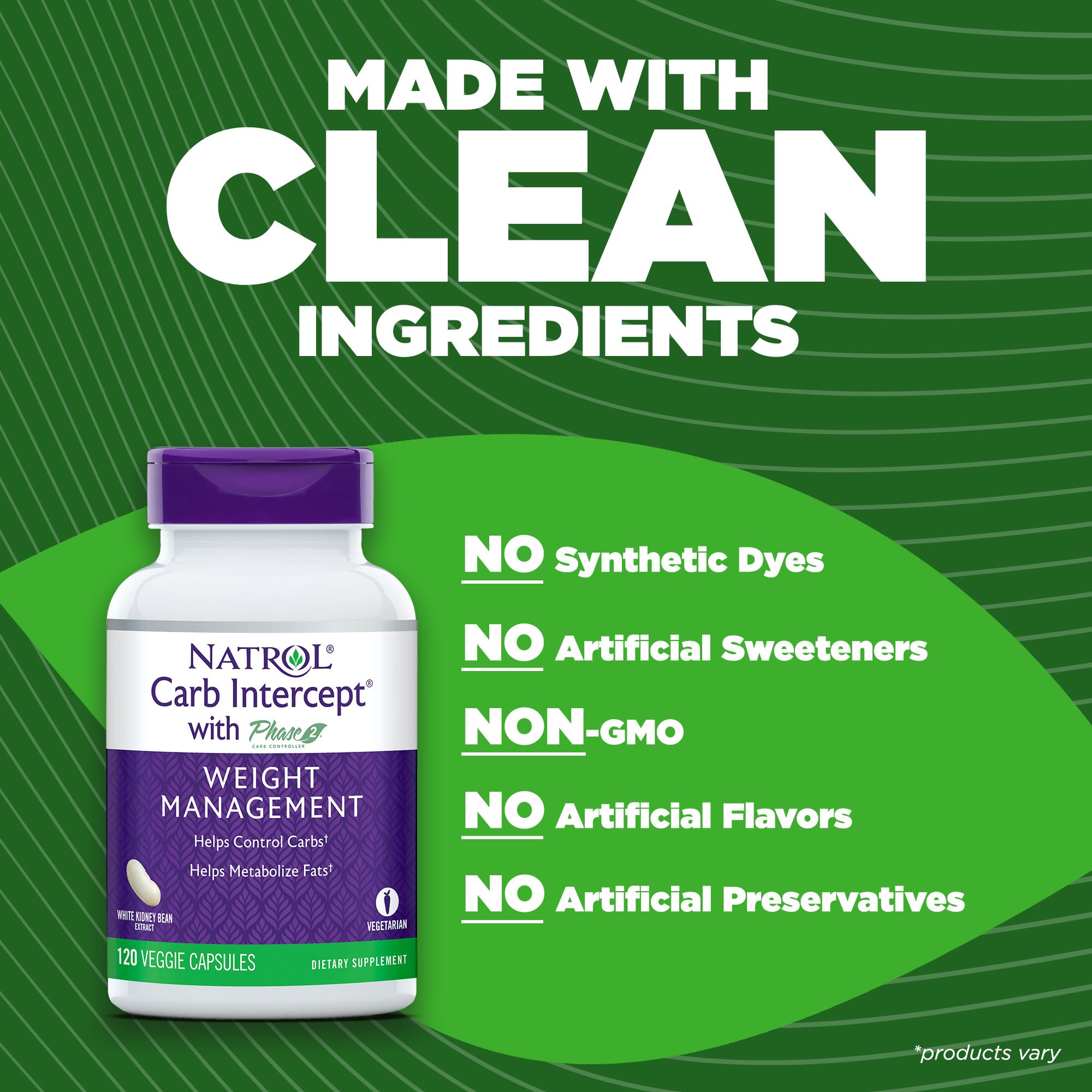 Natrol Carb Intercept Capsules with White Kidney Bean Extract - Controls Carbs, Metabolize Natrol