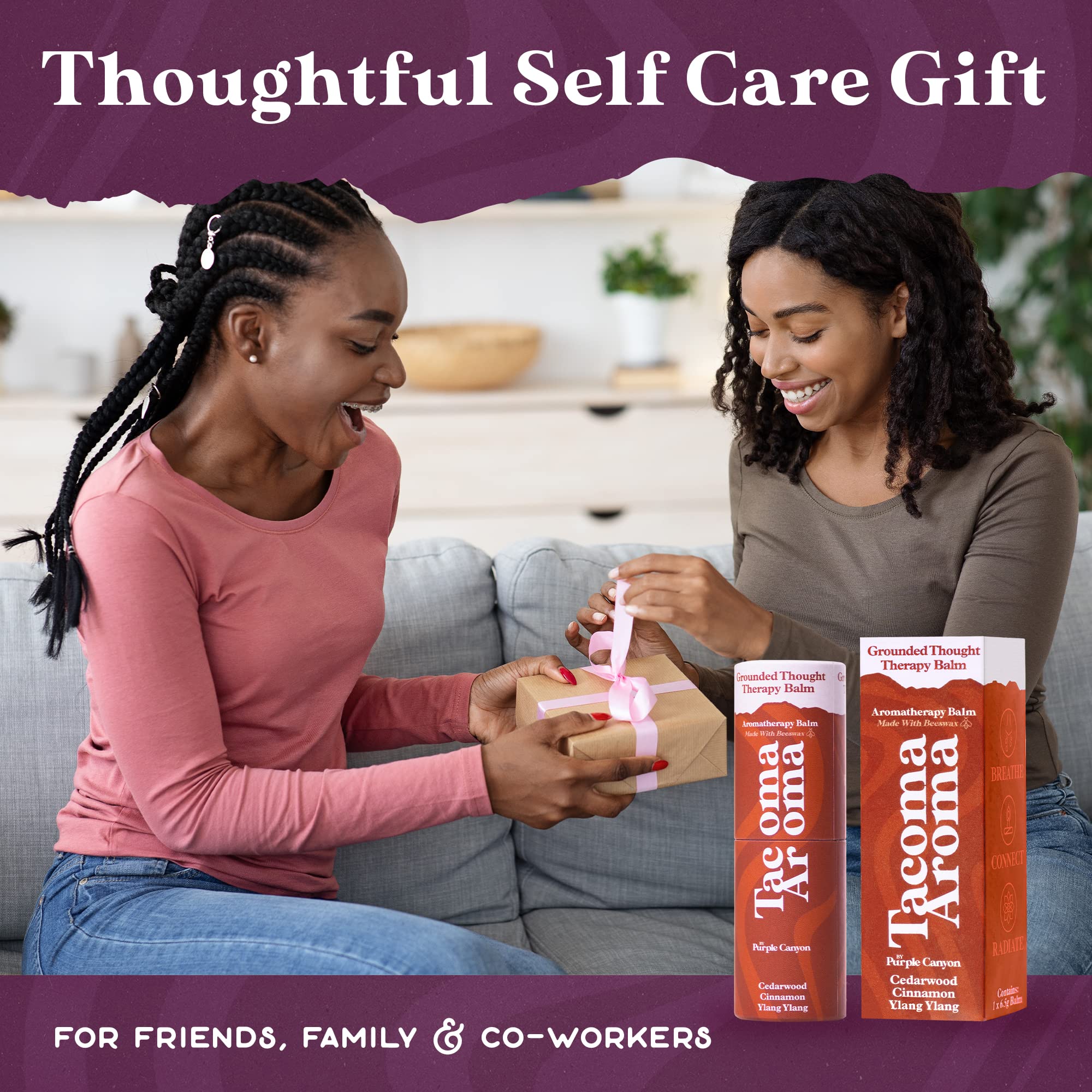 Essential Oils Balm Stick | Grounded Thought Aromatherapy Balm | All Natural Body Balm PURPLE CANYON