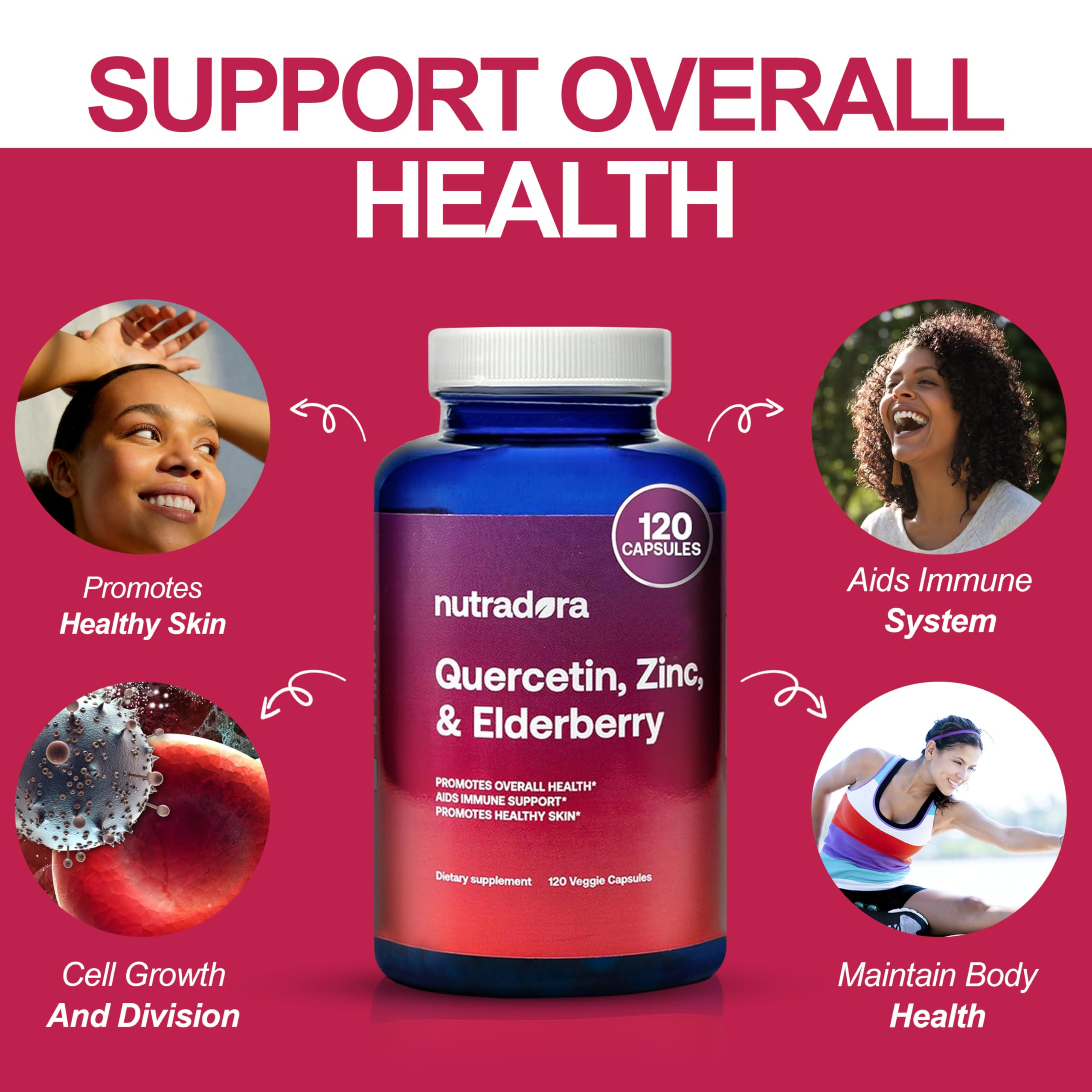 Nutradora Quercetin 1000mg Per Serving Veggie Capsules, Non-GMO
