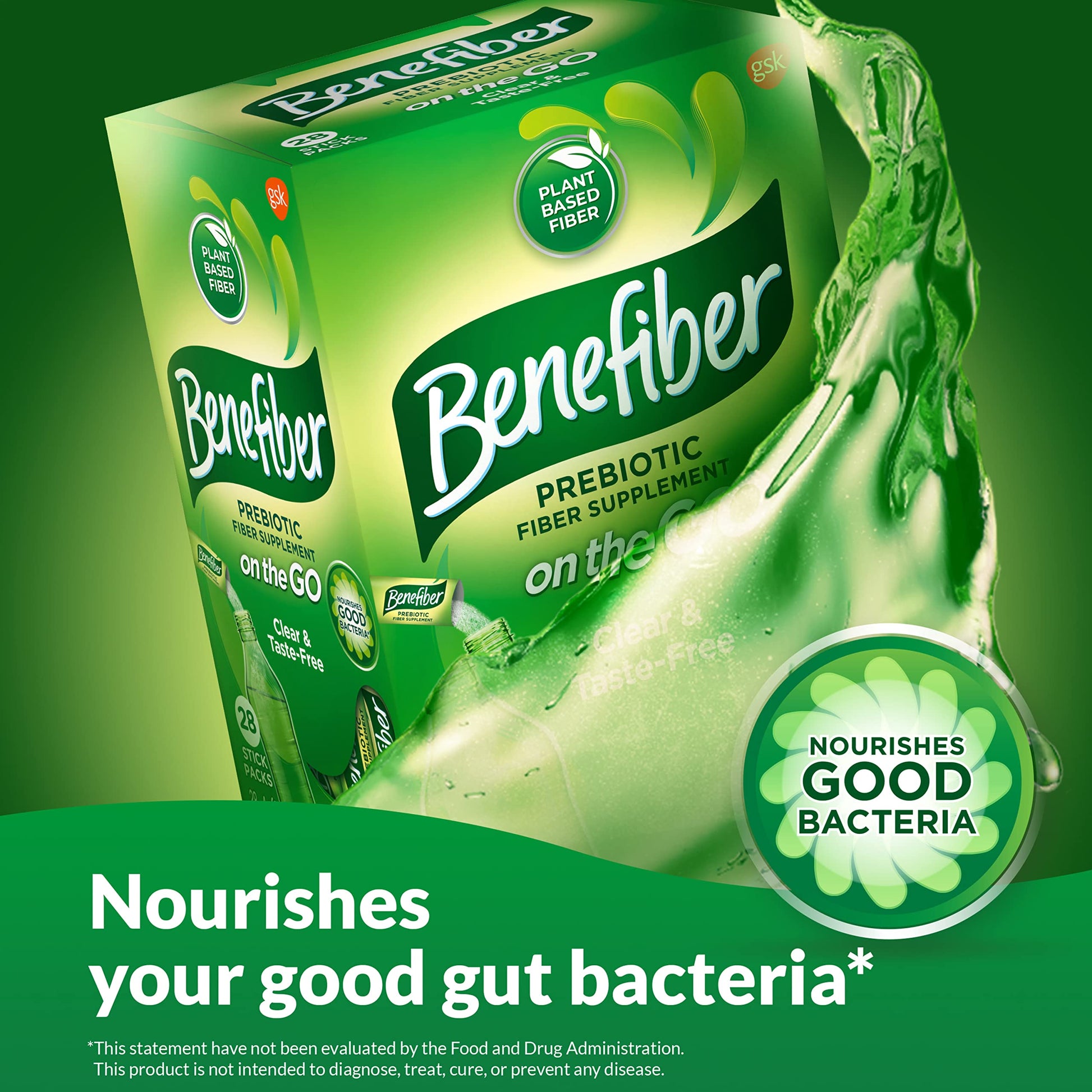 Benefiber On the Go Prebiotic Fiber Supplement Powder for Digestive Health, Daily Fiber Benefiber