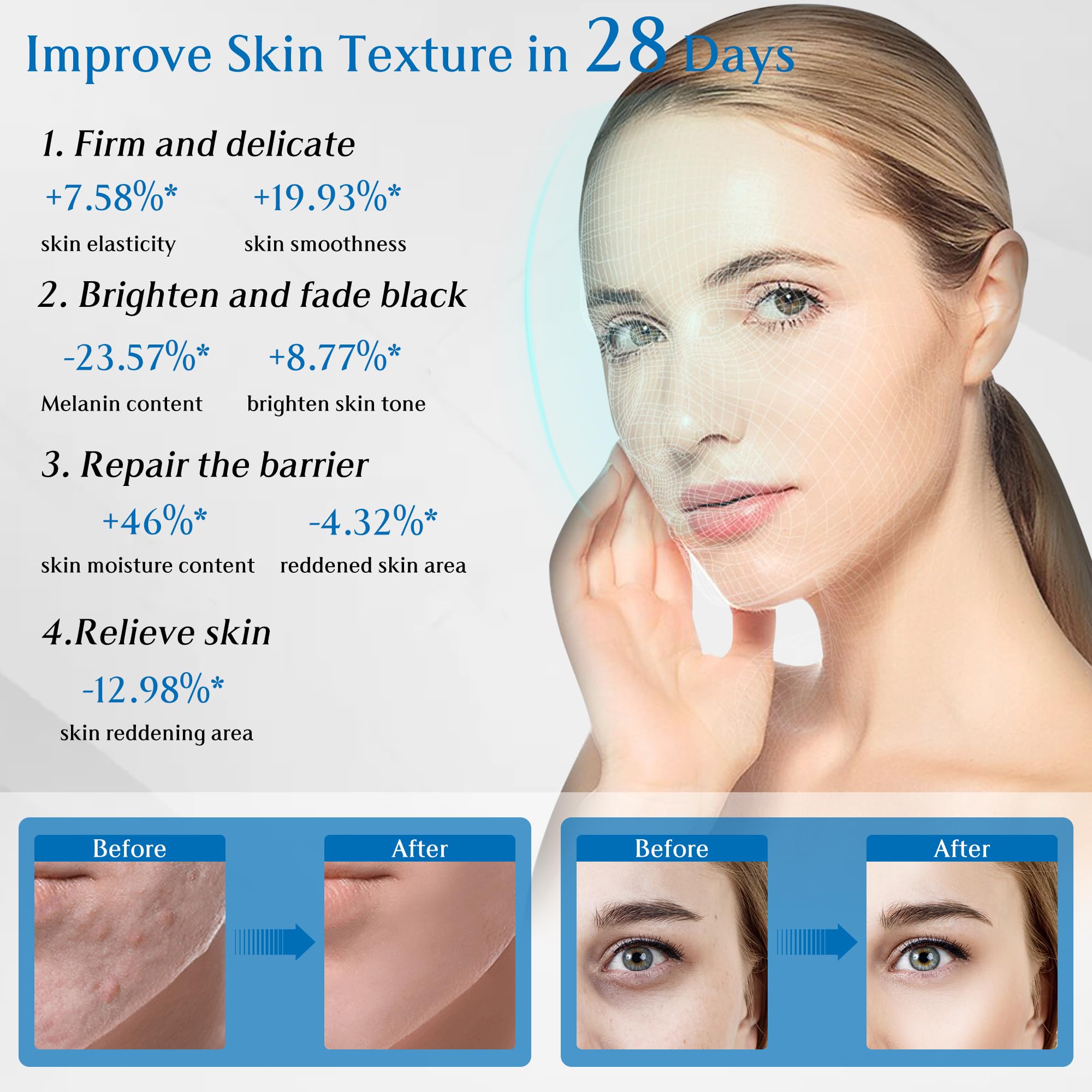 BUBLOC Red Light Therapy Mask, Led Contour Face Mask Light Therapy, 7 Color Red Light Face Mask BUBLOC