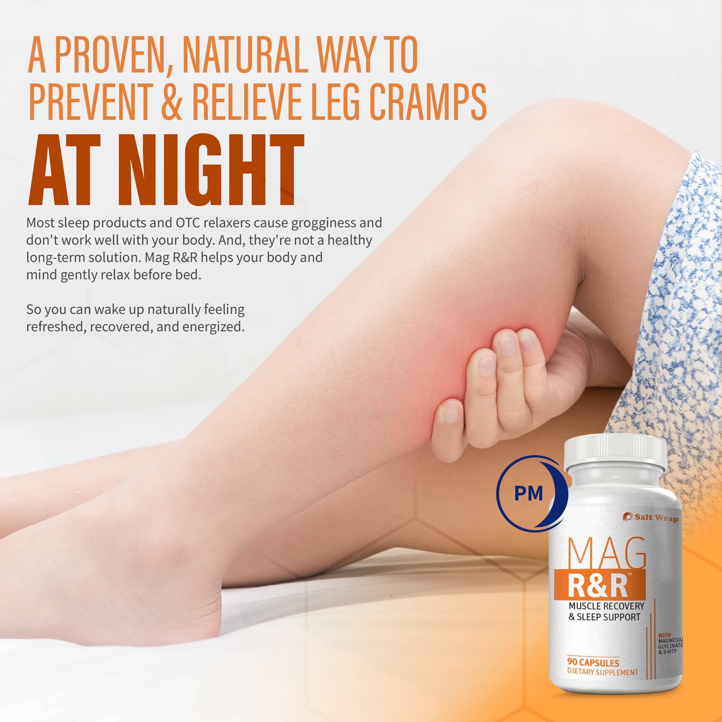 SaltWrap Mag R&R - Nighttime Muscle Cramps Support, Natural Sleep Support for Adults SaltWrap