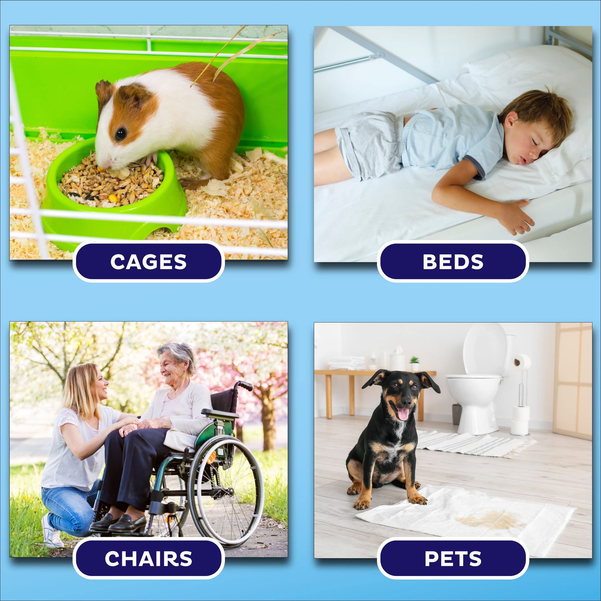 Chucks Pads Disposable [50-Pack] Underpads 23x36 Incontinence Chux Stack Man