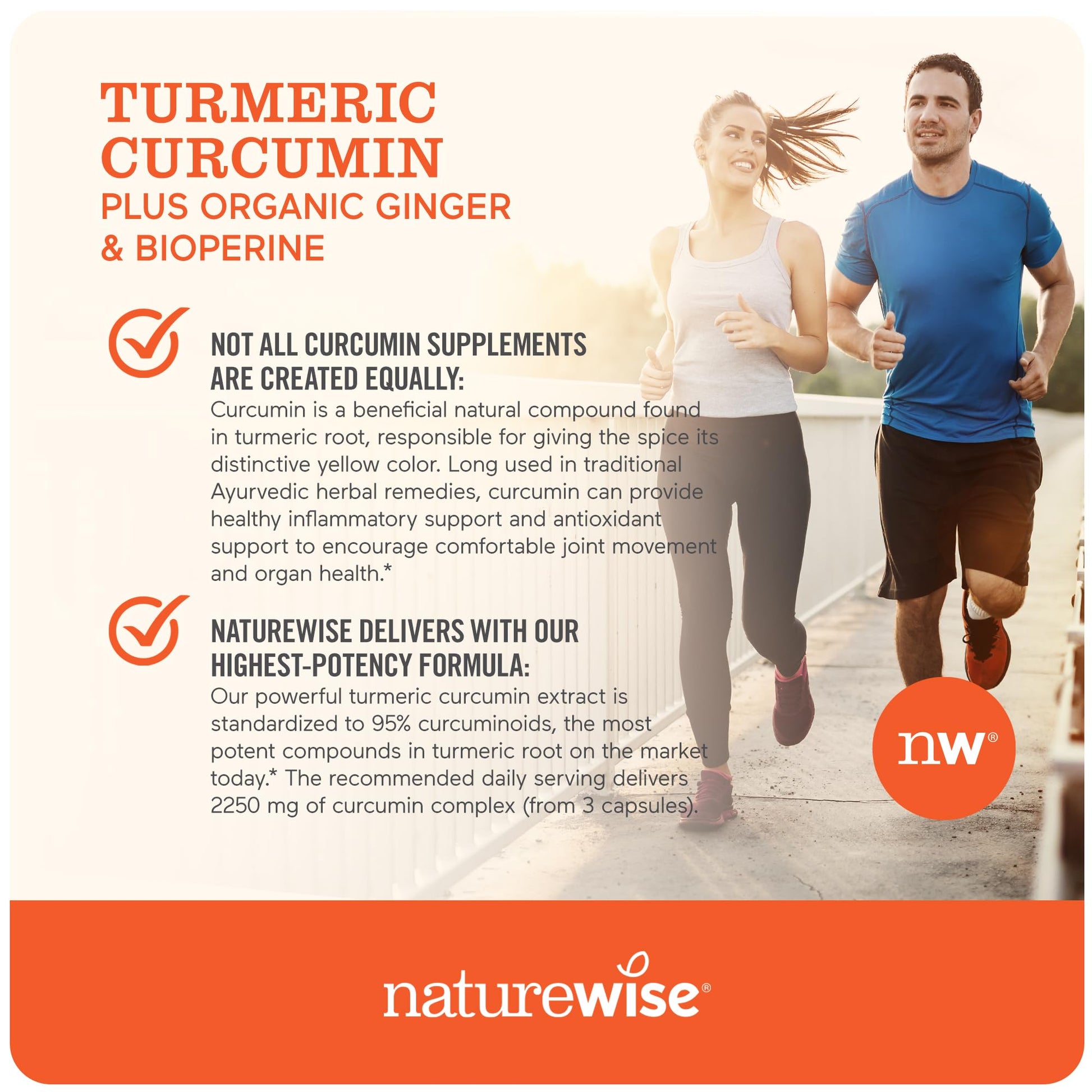 NatureWise Curcumin Turmeric 2250mg 95% Curcuminoids & BioPerine Black Pepper NatureWise