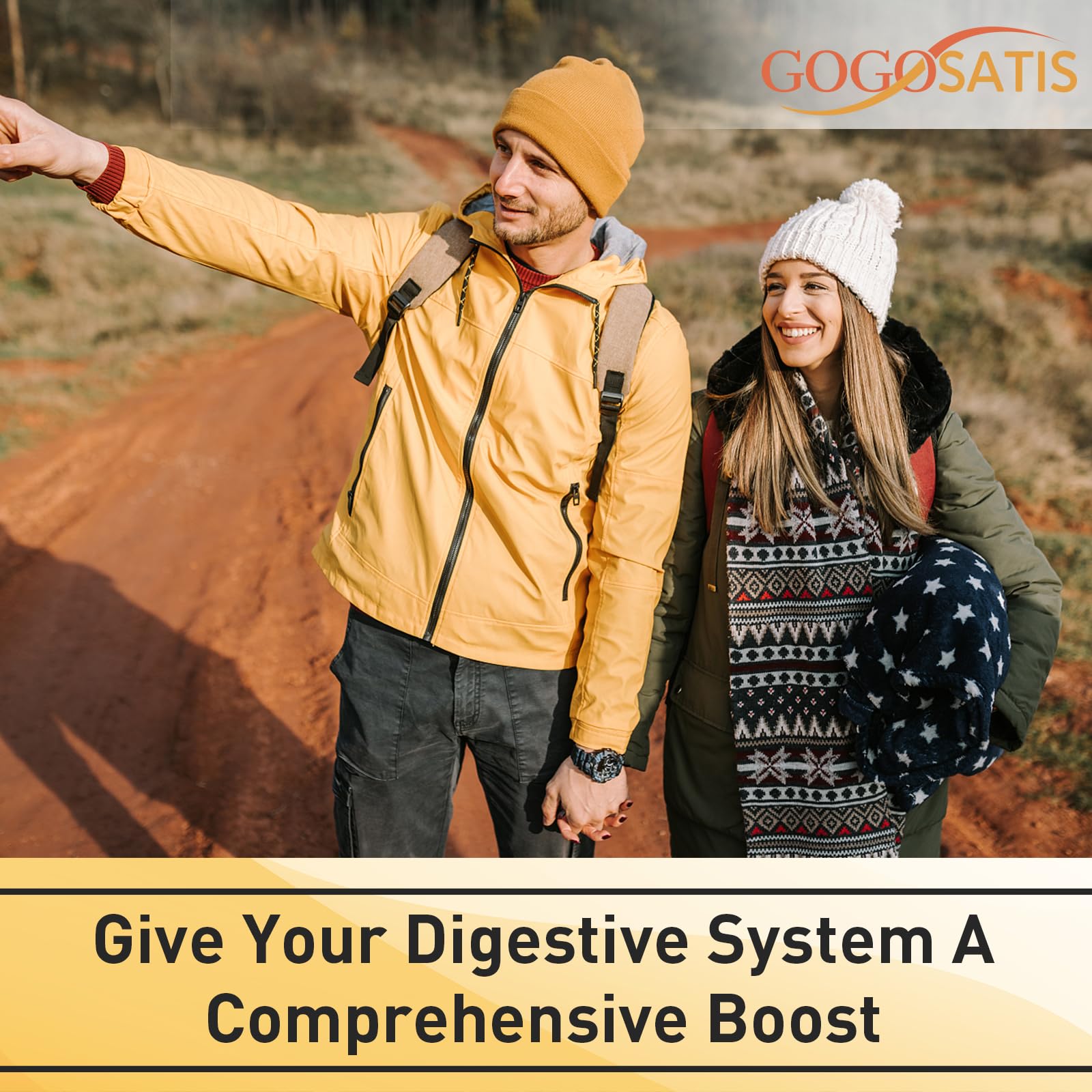 Probiotics for Women & Men, 300 Billion CFU 11 Strains, Probiotic with Organic Herbal GOGOSATIS