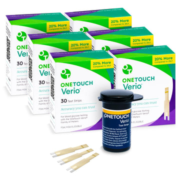 OneTouch Verio Test Strips for Diabetes Value Pack - 180 Count | Diabetic OneTouch