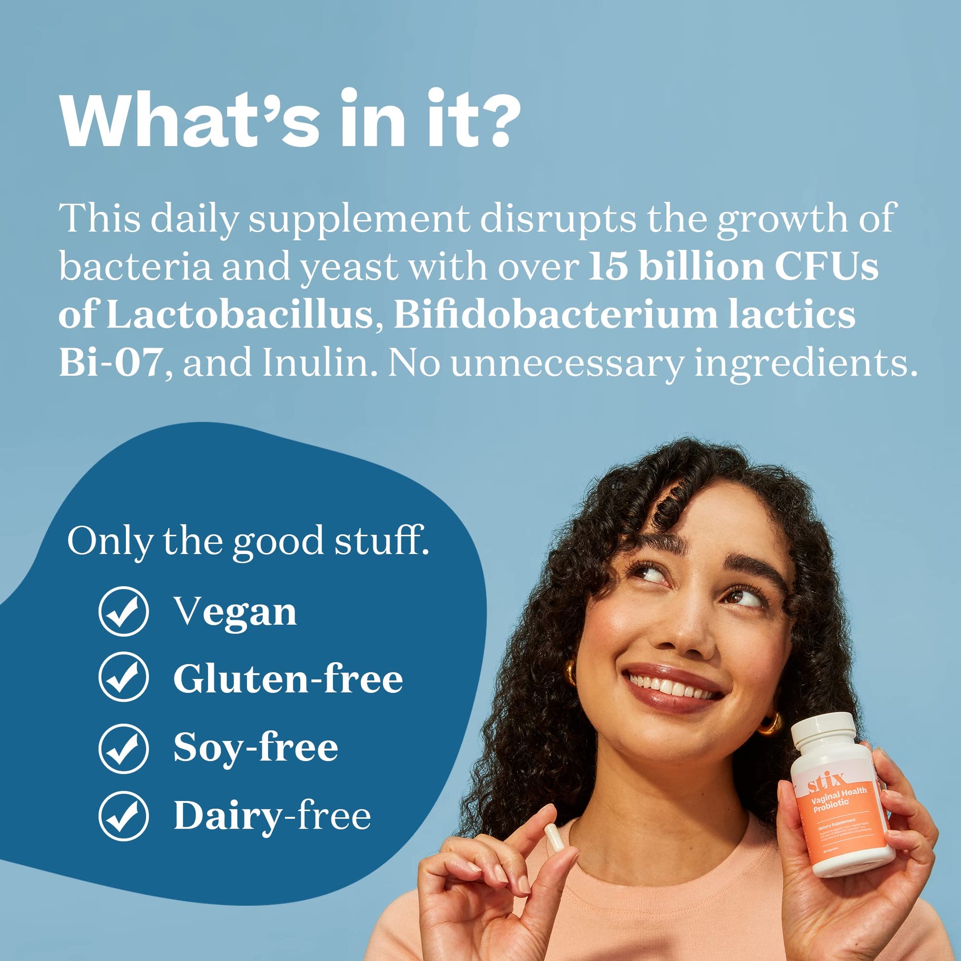 Stix Vaginal Health Probiotic & 3-Day Yeast Infection Treatment - Maintain pH Balance, Vaginal Microbiome Get Stix